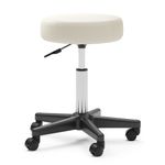 Tabouret à roulettes beige
