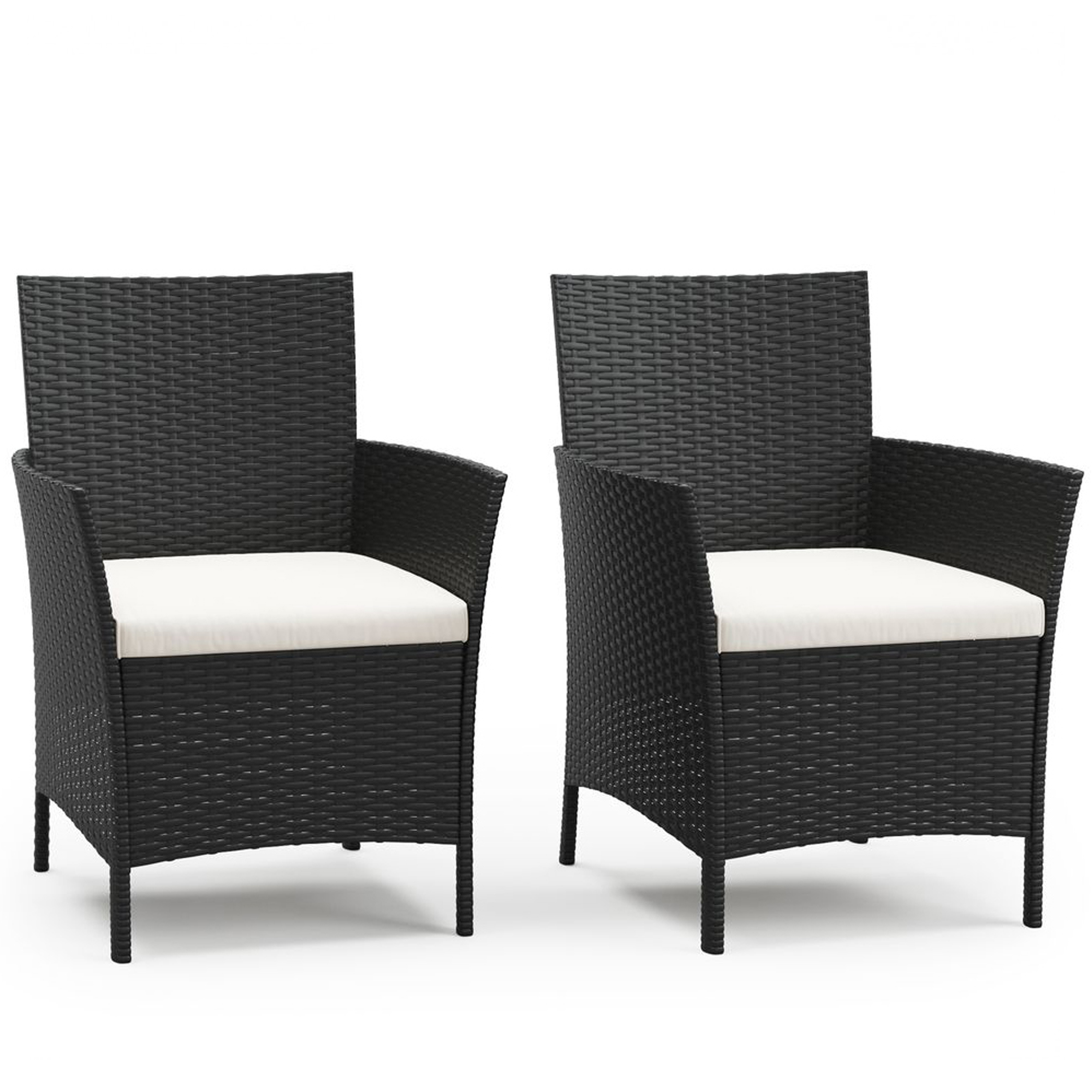 Rattanstühle JASMINA 2er Set schwarz