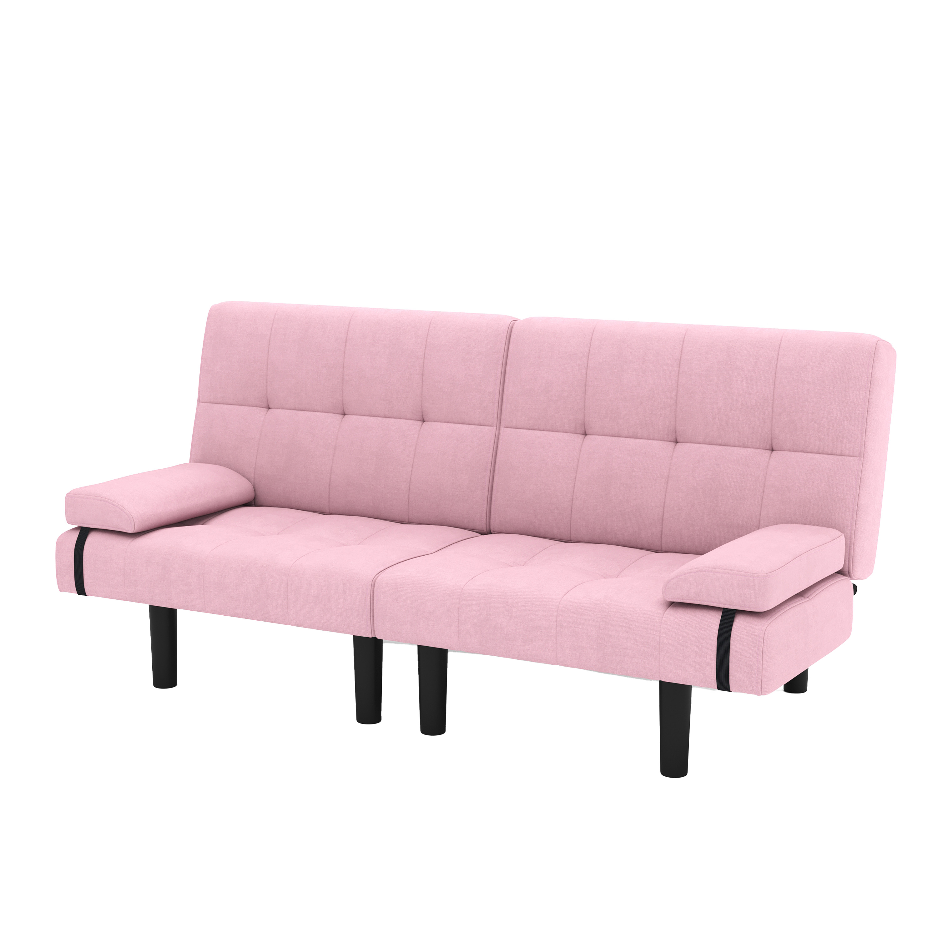 Schlafsofa Leinen LINUS multifunktional rosa