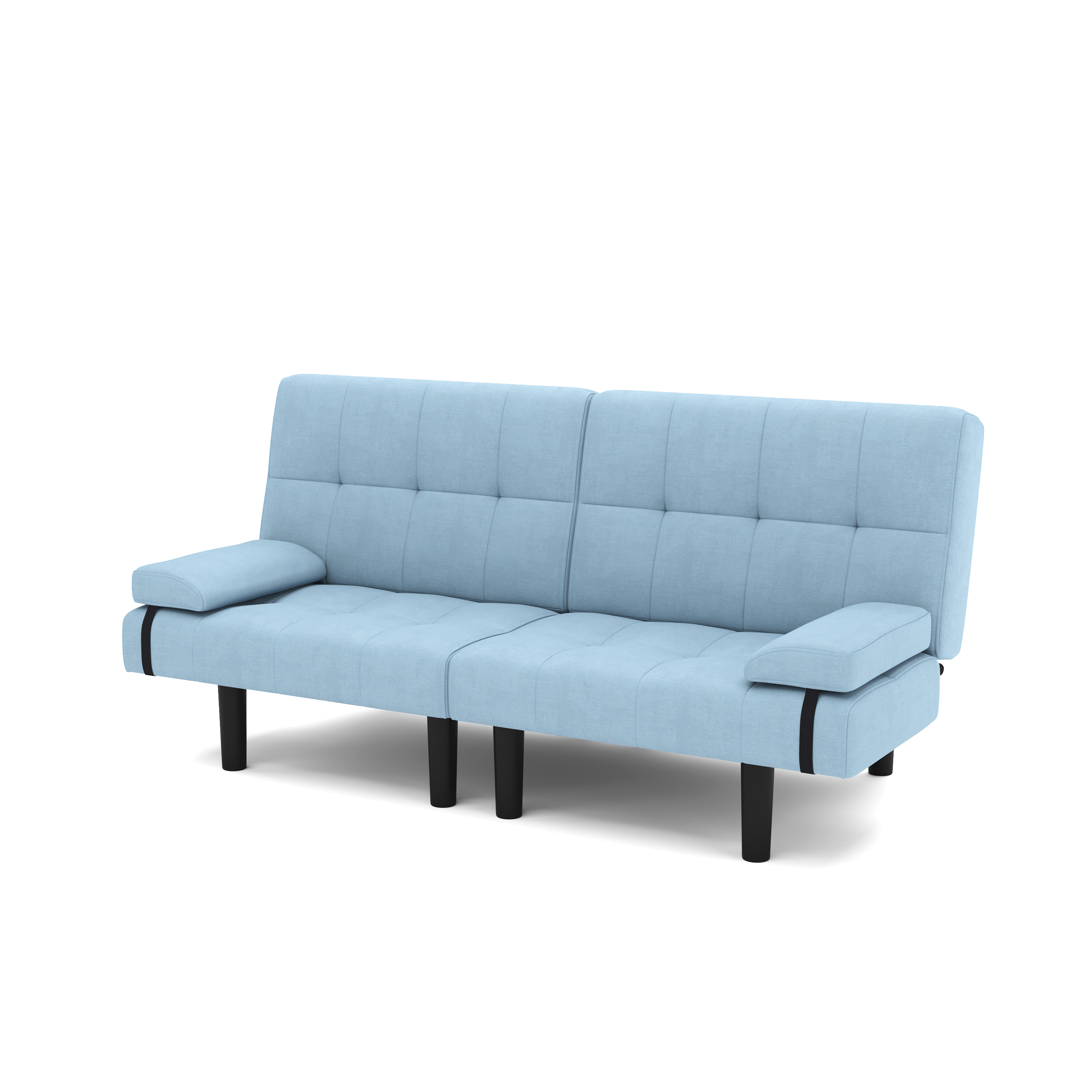 Schlafsofa Leinen LINUS multifunktional hellblau