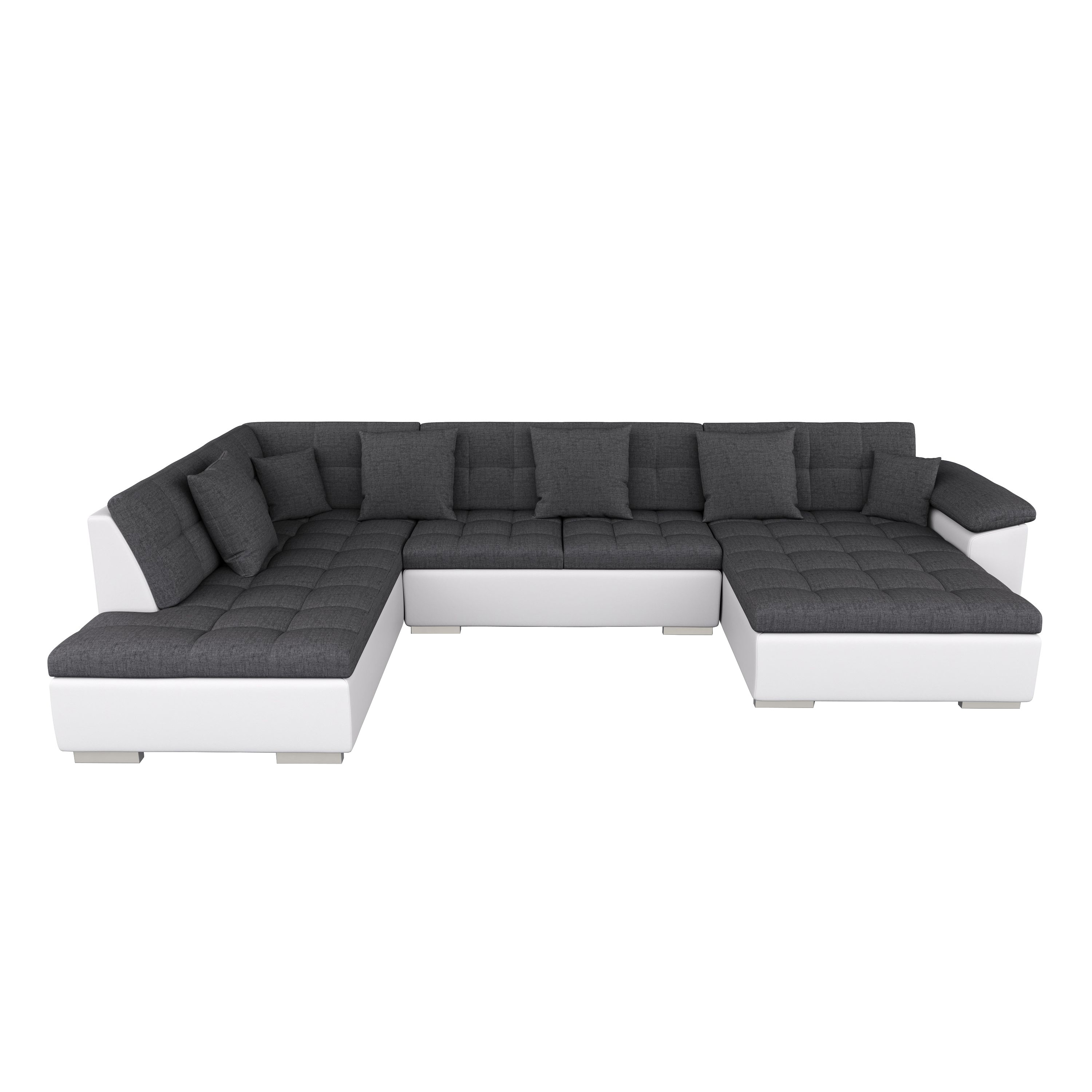 Ecksofa ARIA rechts anthrazit/weiss