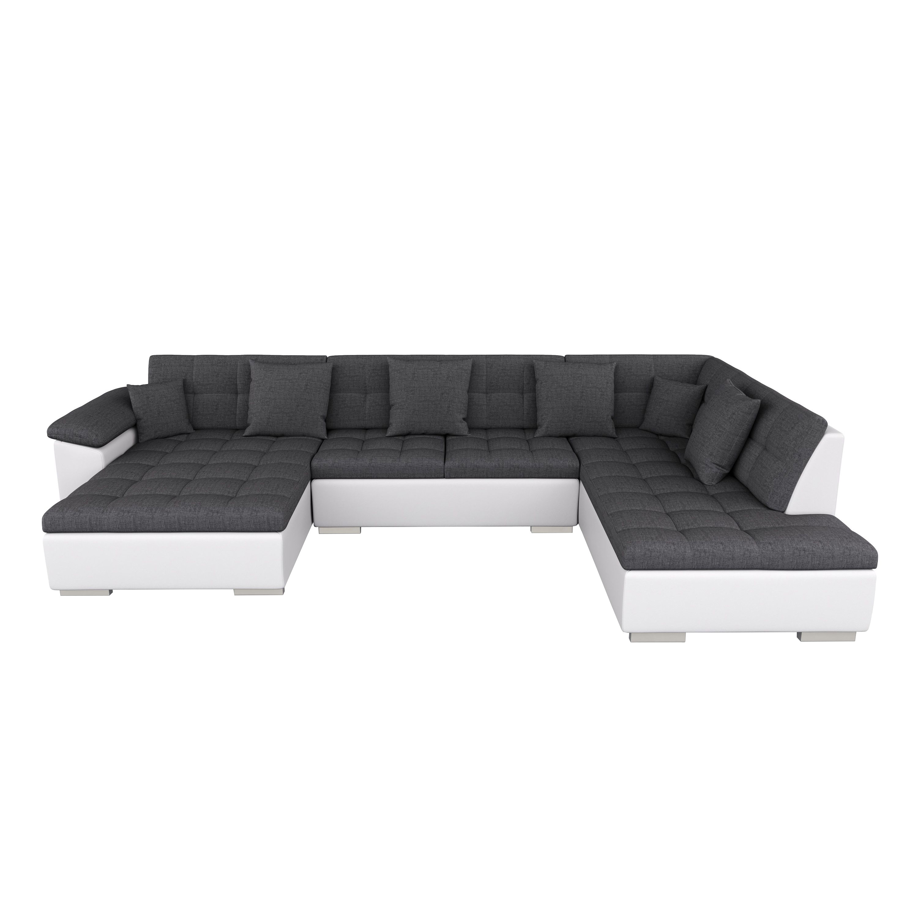 Ecksofa ARIA links anthrazit/weiss
