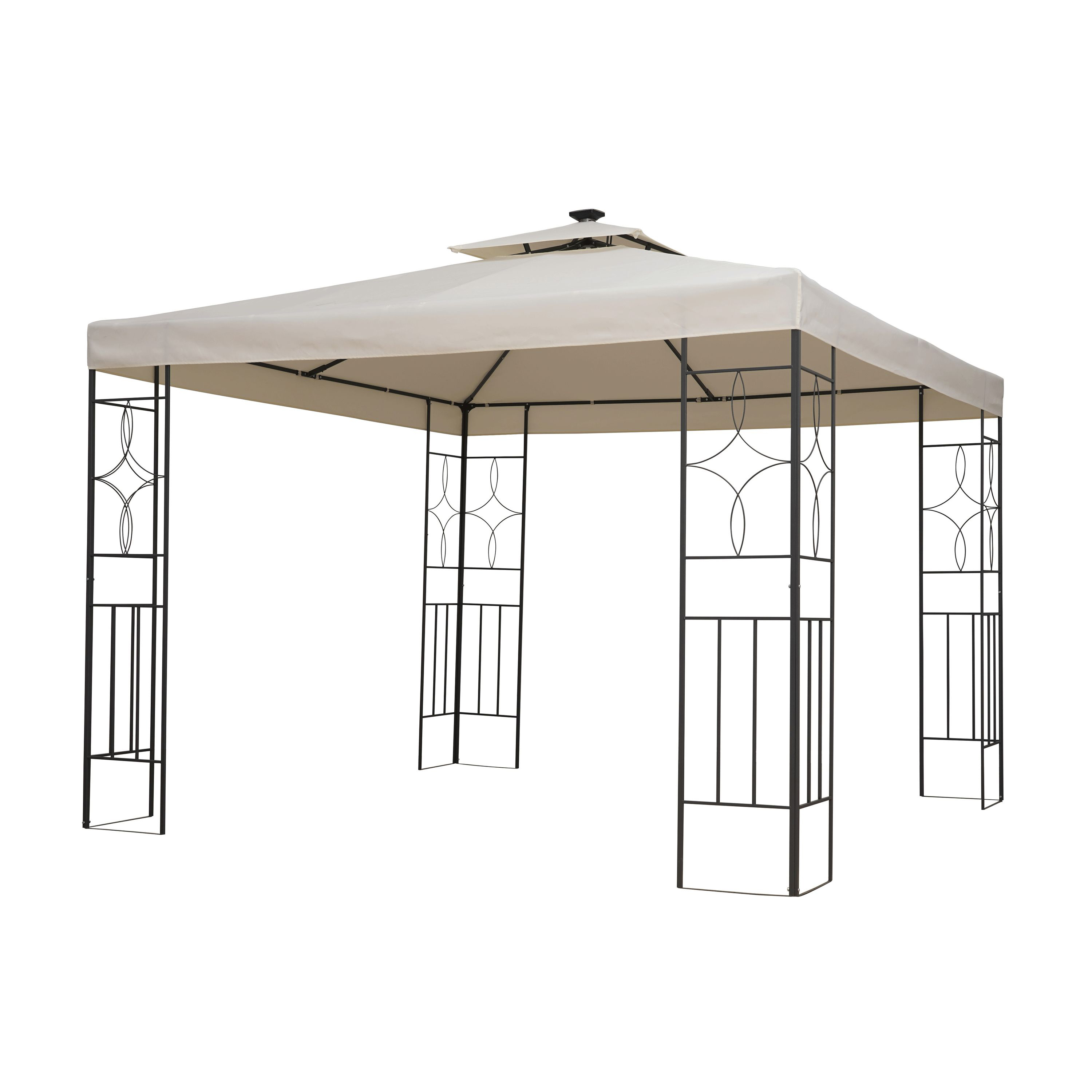 Gartenpavillon LED SUNSET 3 x 3 m beige