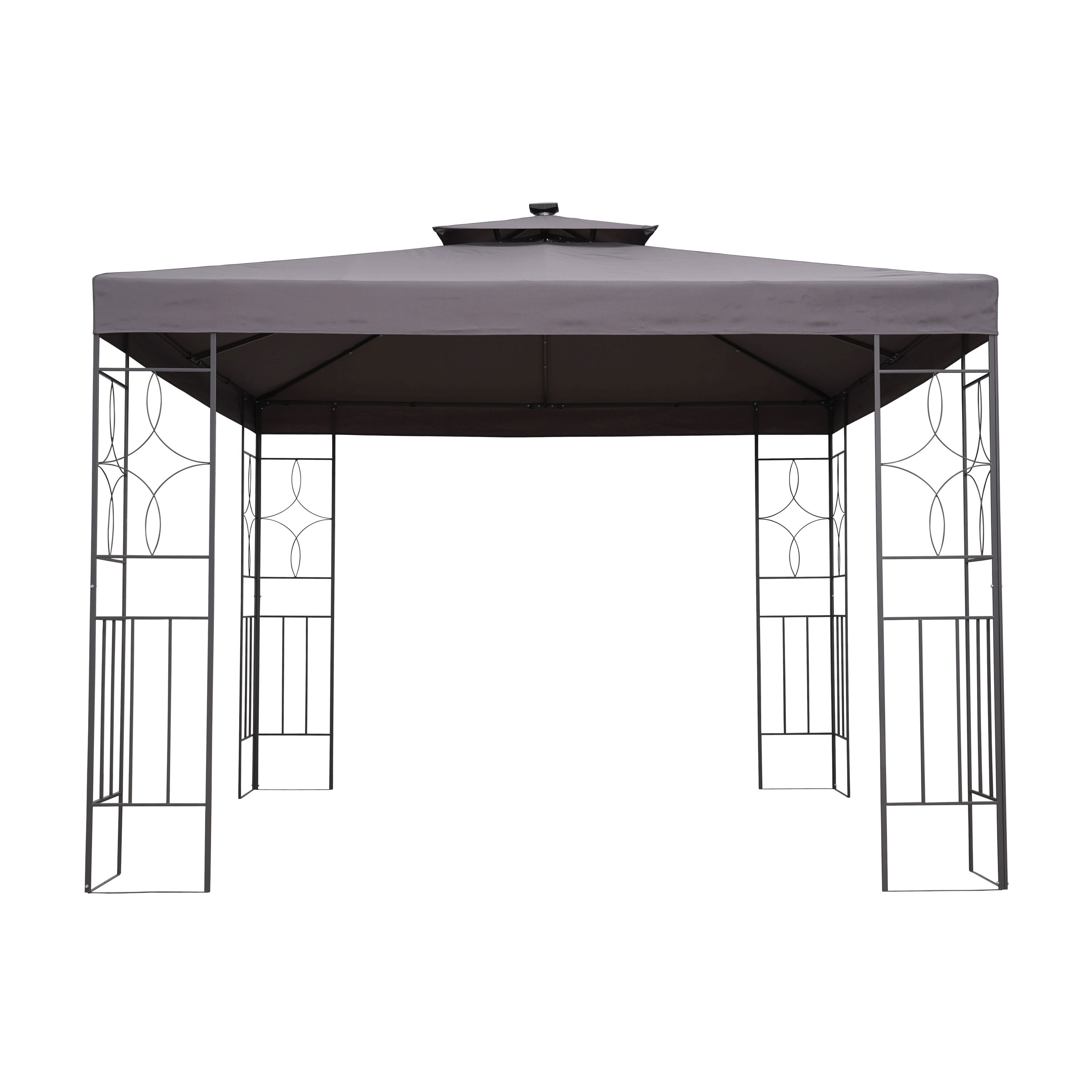 Gartenpavillon LED SUNSET 3 x 3 m anthrazit
