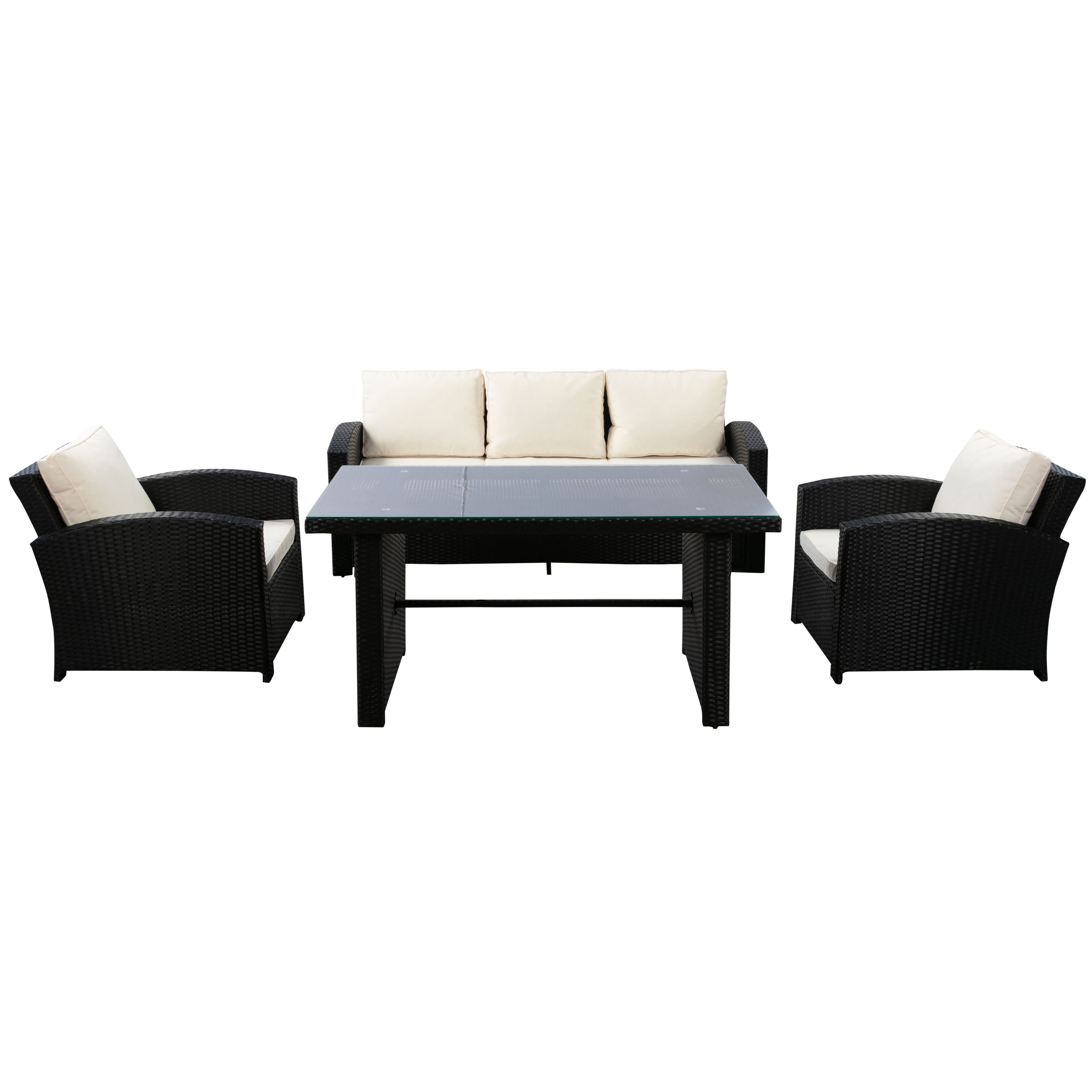 Gartenset KORFU schwarz/beige