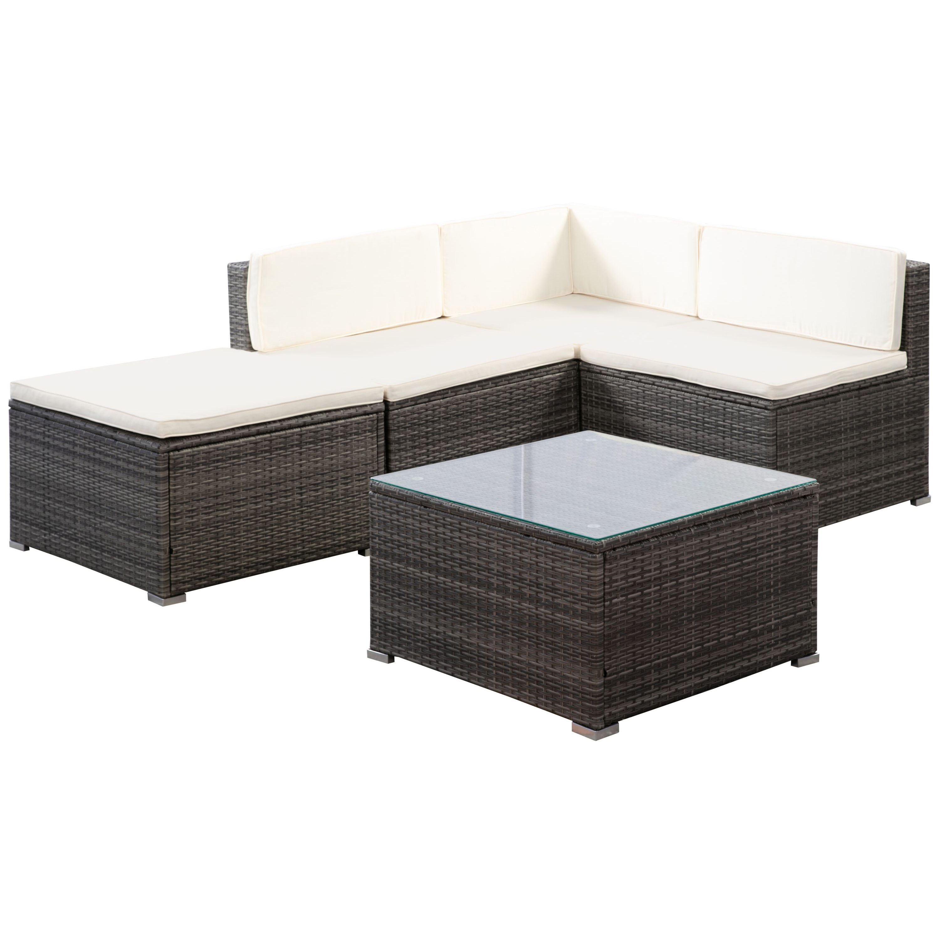 Rattanlounge CAPRI grau/beige