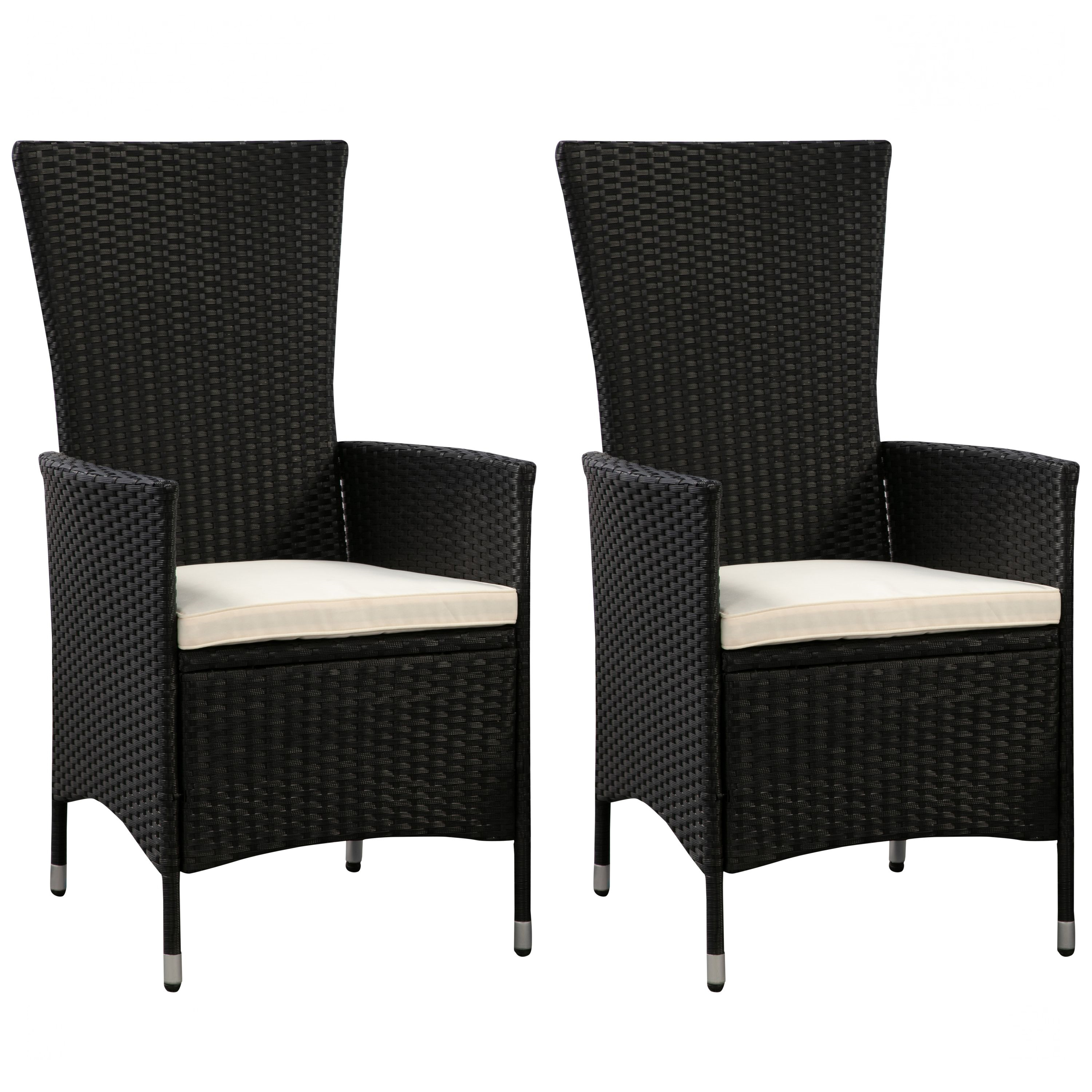 Rattanstühle LIMNOS 2er Set schwarz