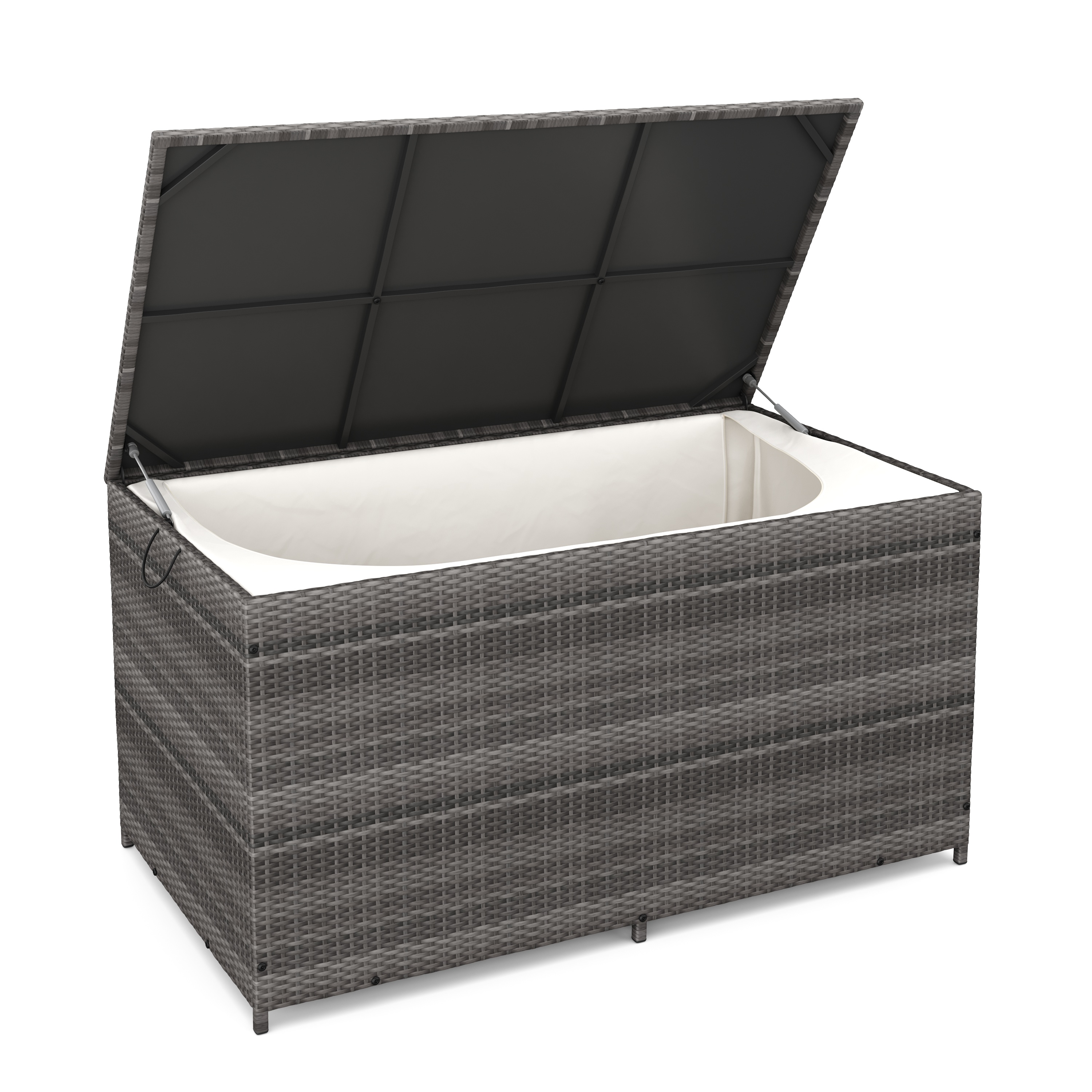 Rattan Kissenbox ZOE 150 x 80 x 85 cm grau