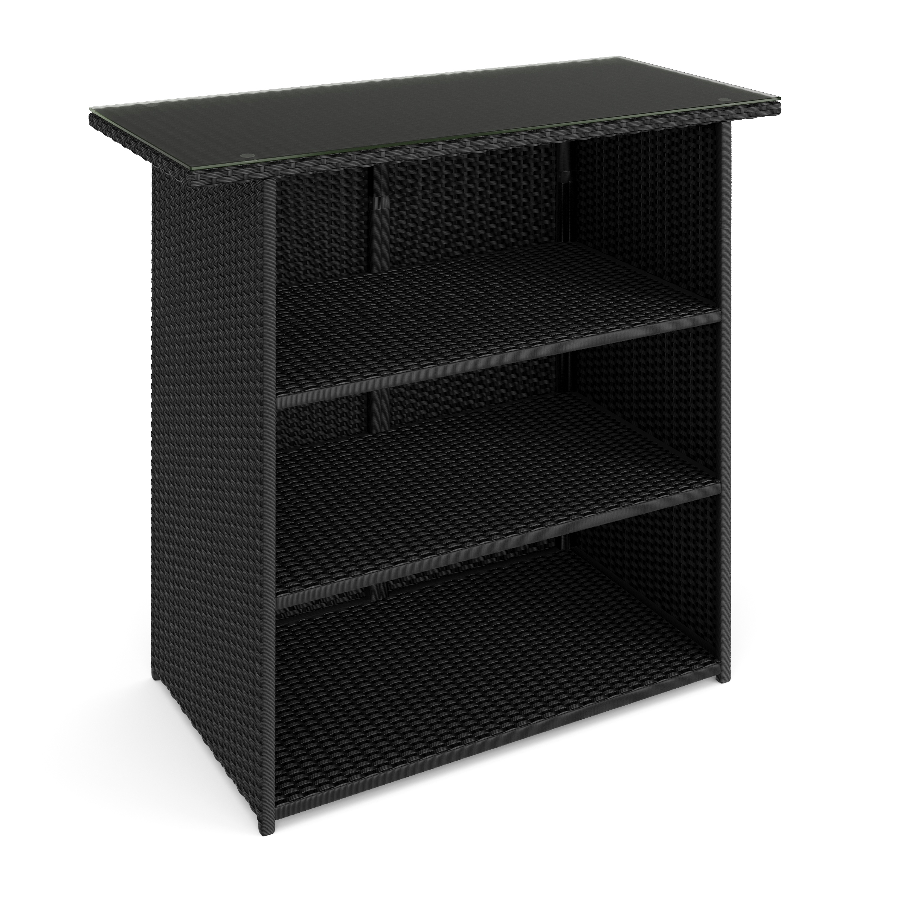 Rattan Bartheke MILANO schwarz