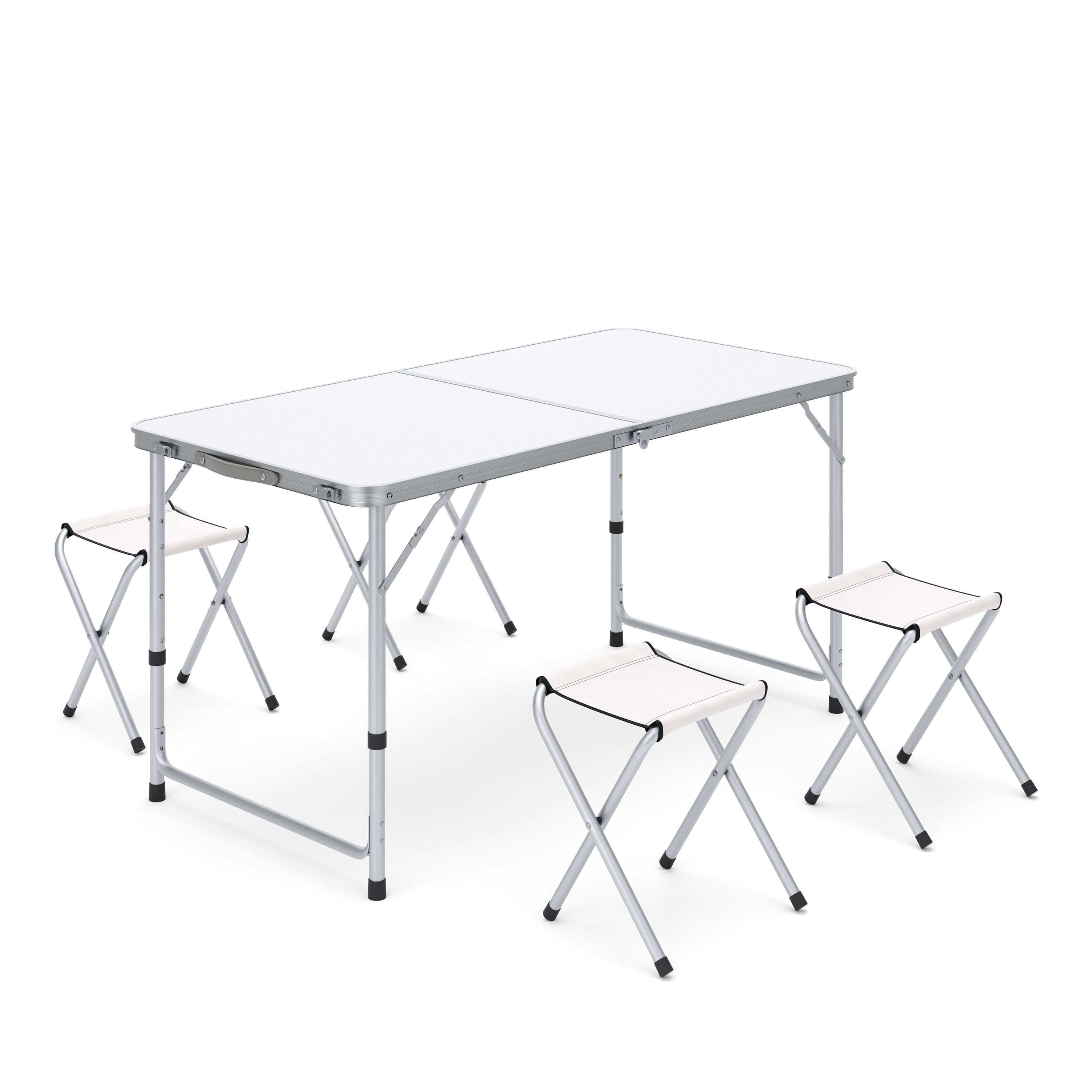Campingtisch Garnitur 120 cm weiss