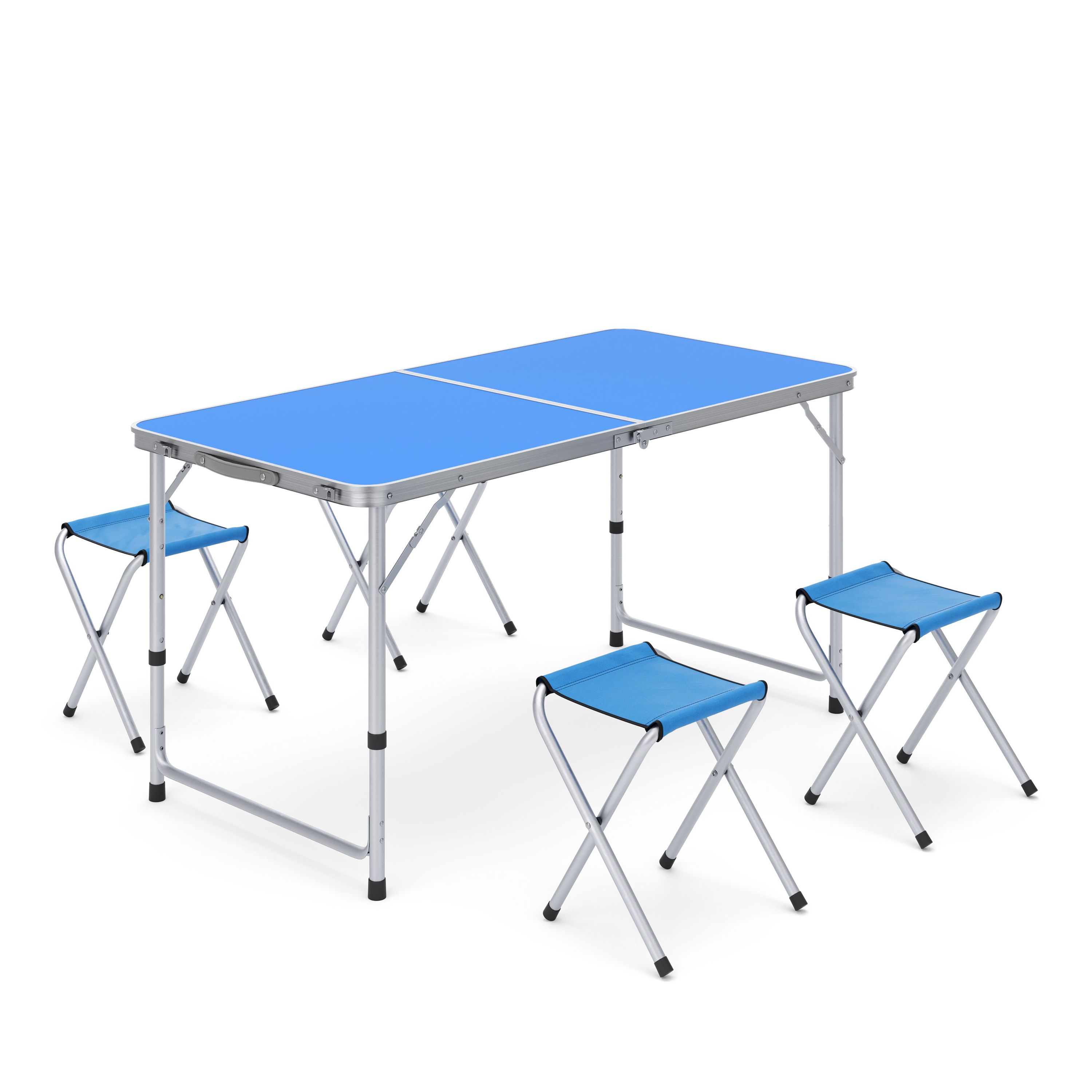 Campingtisch Garnitur 120 cm blau