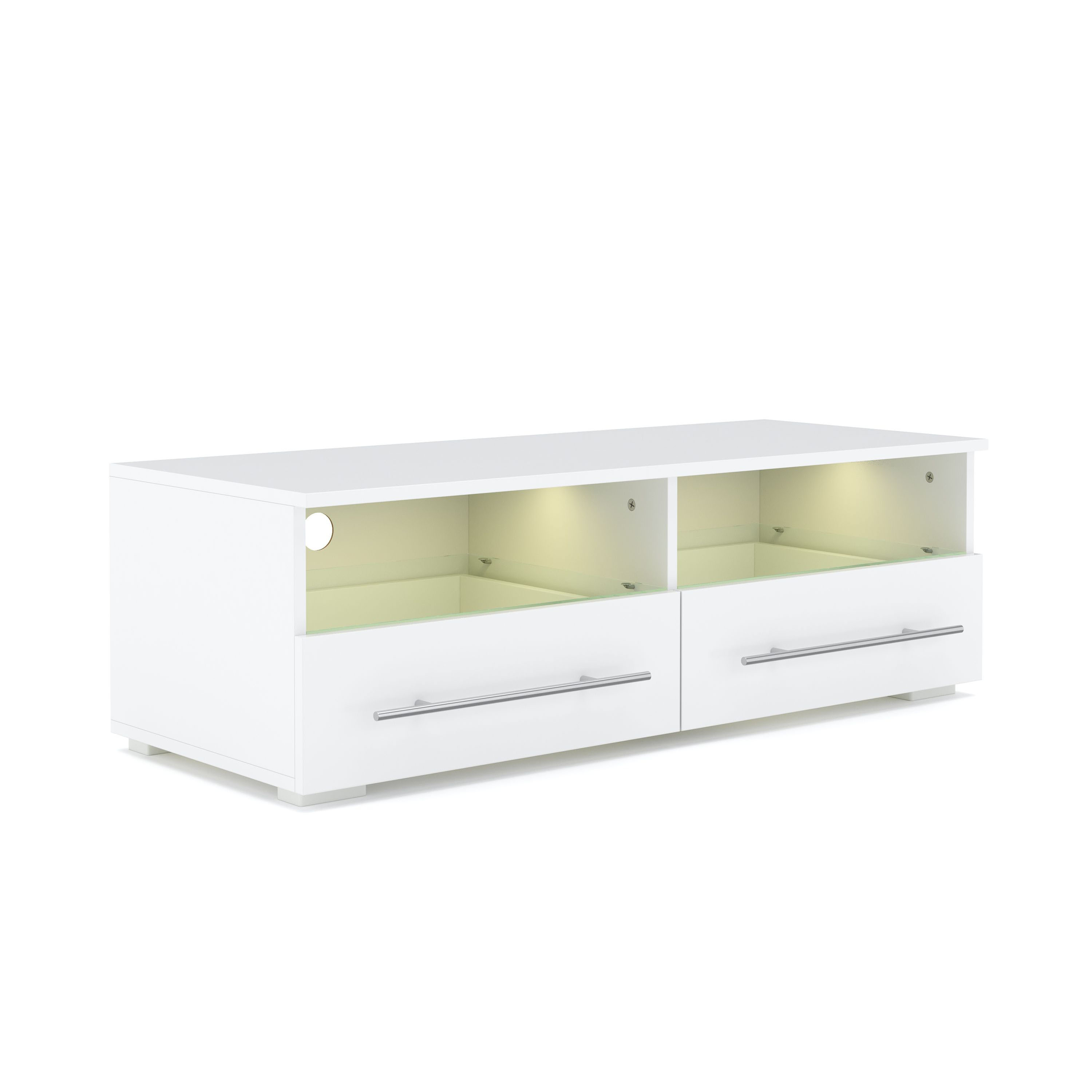 TV Möbel LED CLOONEY weiss