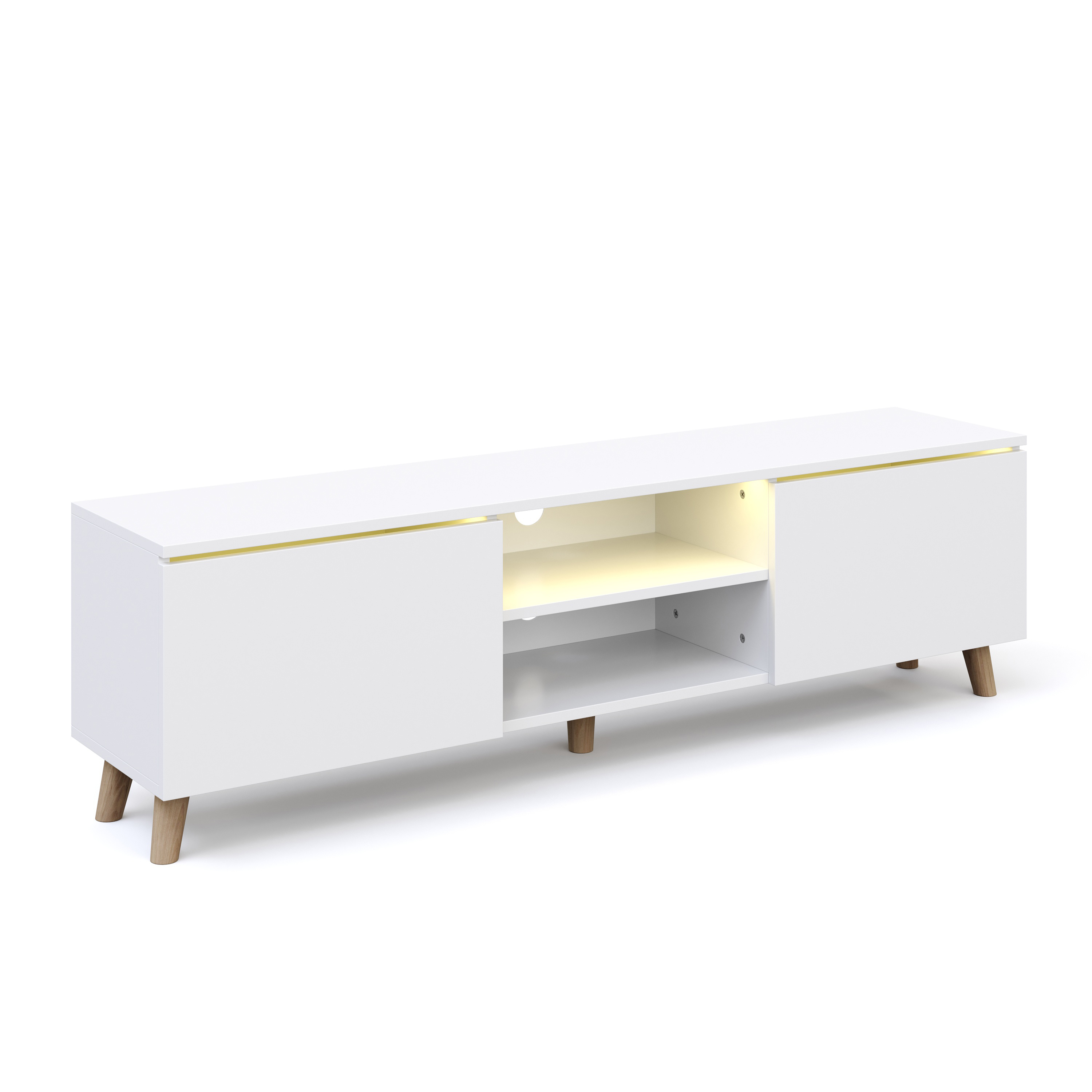 TV Möbel LED ANISTON weiss