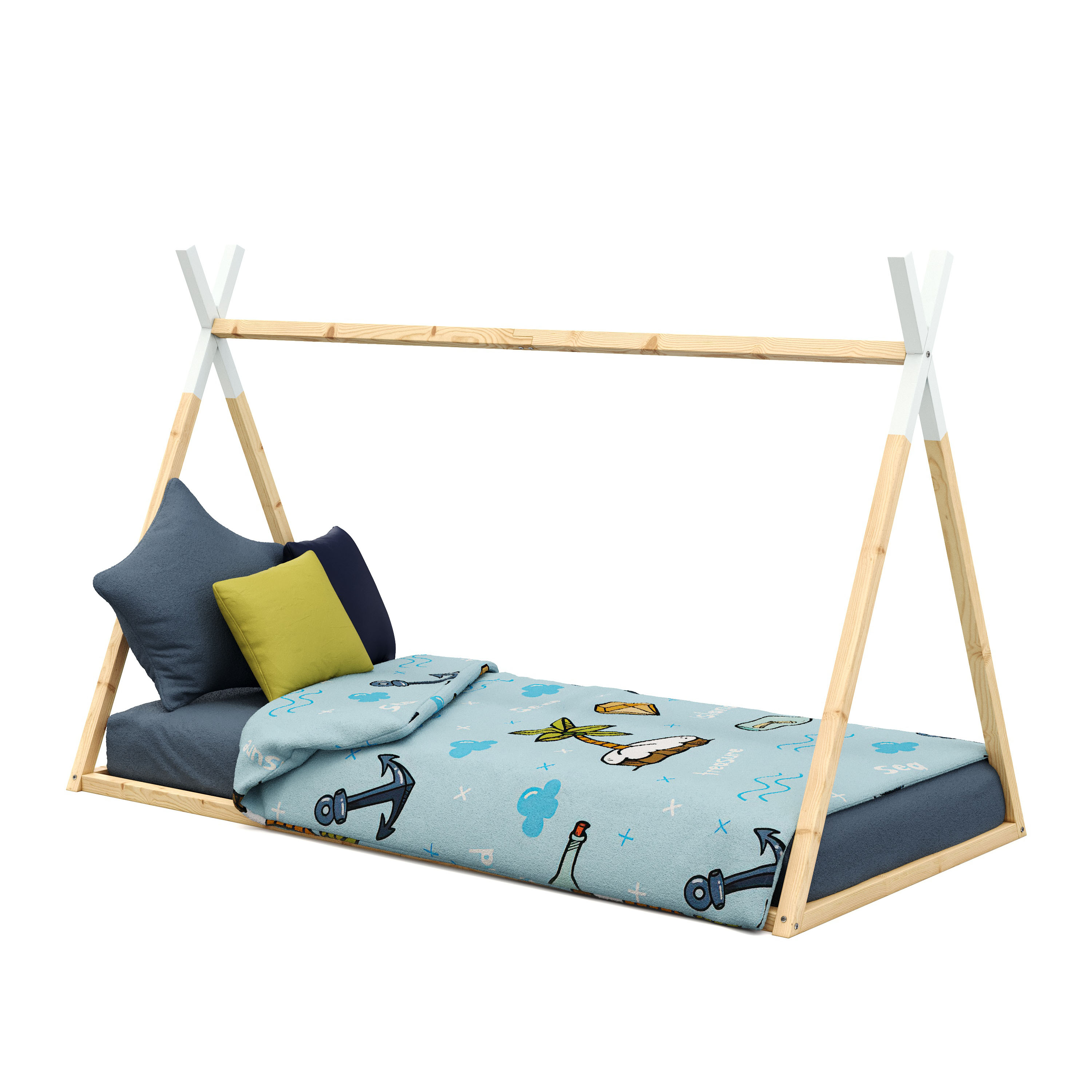 Kinderbett TIPI 90 x 200 cm natur