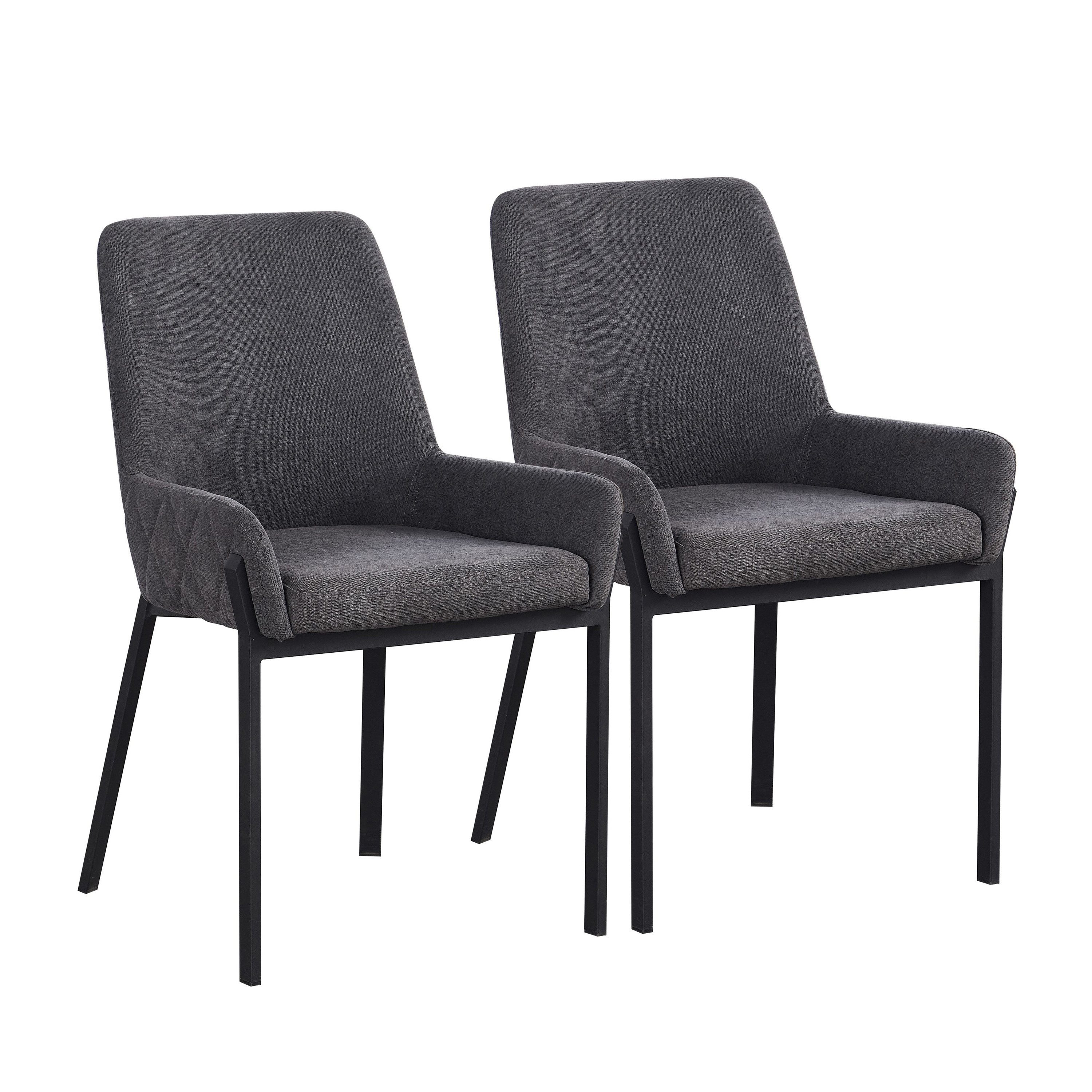 Esszimmerstuhl DIEGO 2er Set grau