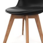 Esszimmerstuhl AMELIA 2er Set schwarz Nahaufnahme Sitzfläche
