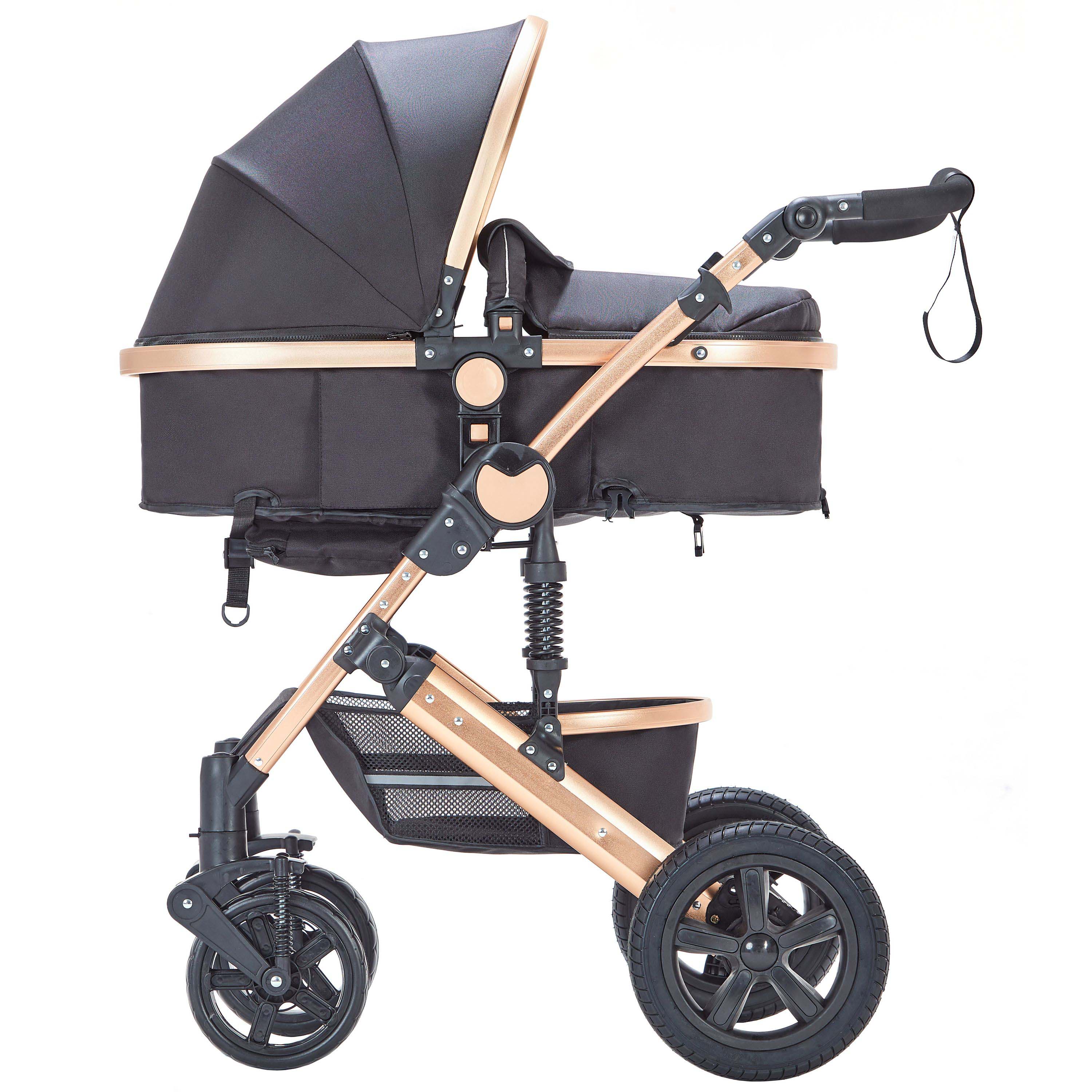 Kinderwagen COZY 2-in-1 schwarz/gold