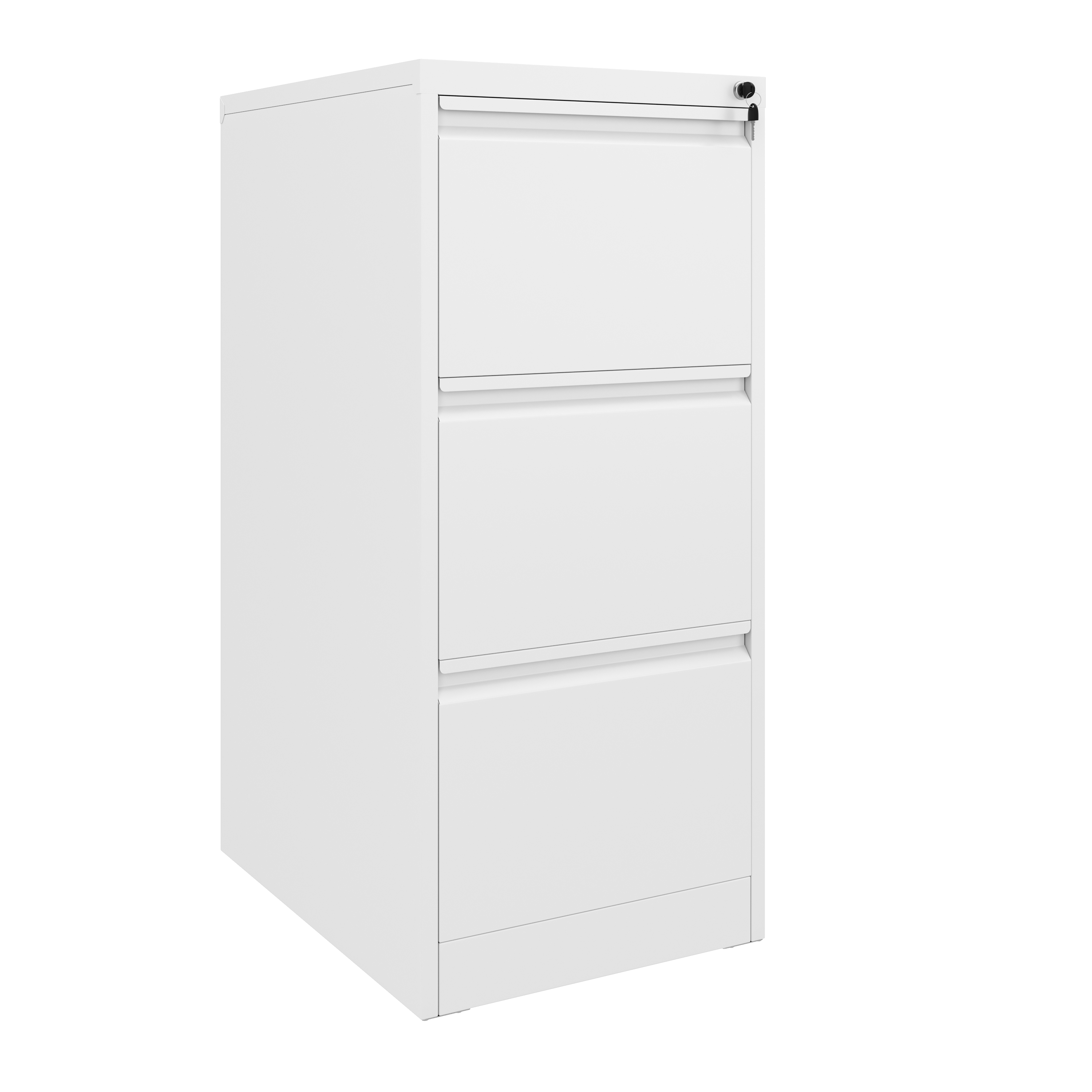 Aktenschrank mit 3 Schubladen 45 x 102 cm weiss