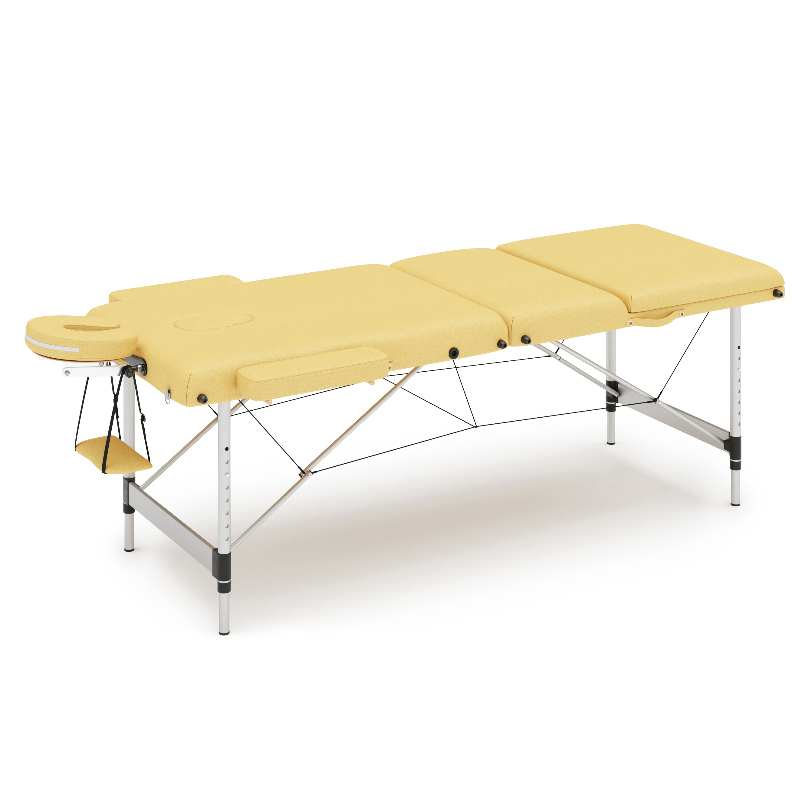 Massageliege 3-Zonen Alu gelb