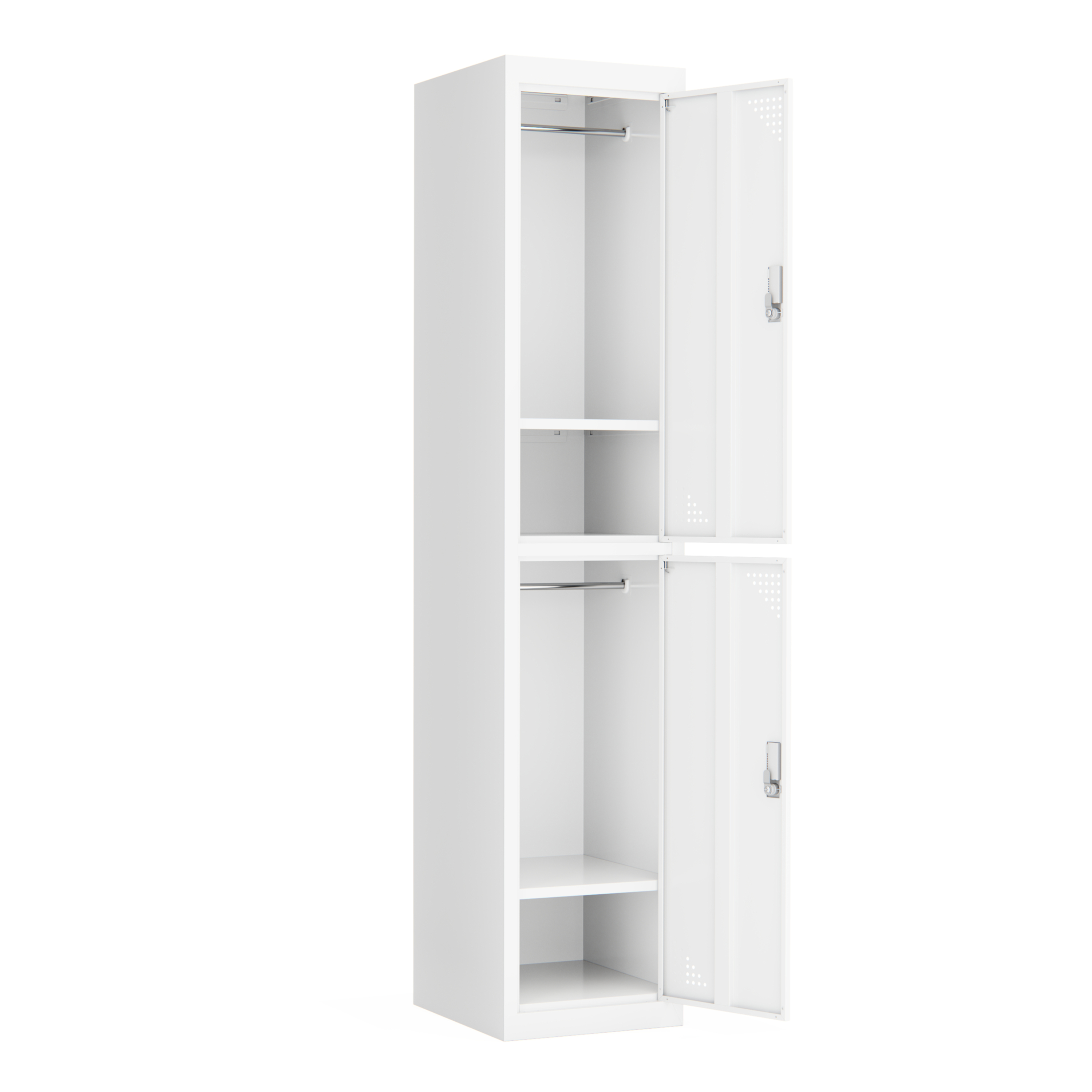 Garderobe Spind 2 Türen 38 x 185 cm weiss