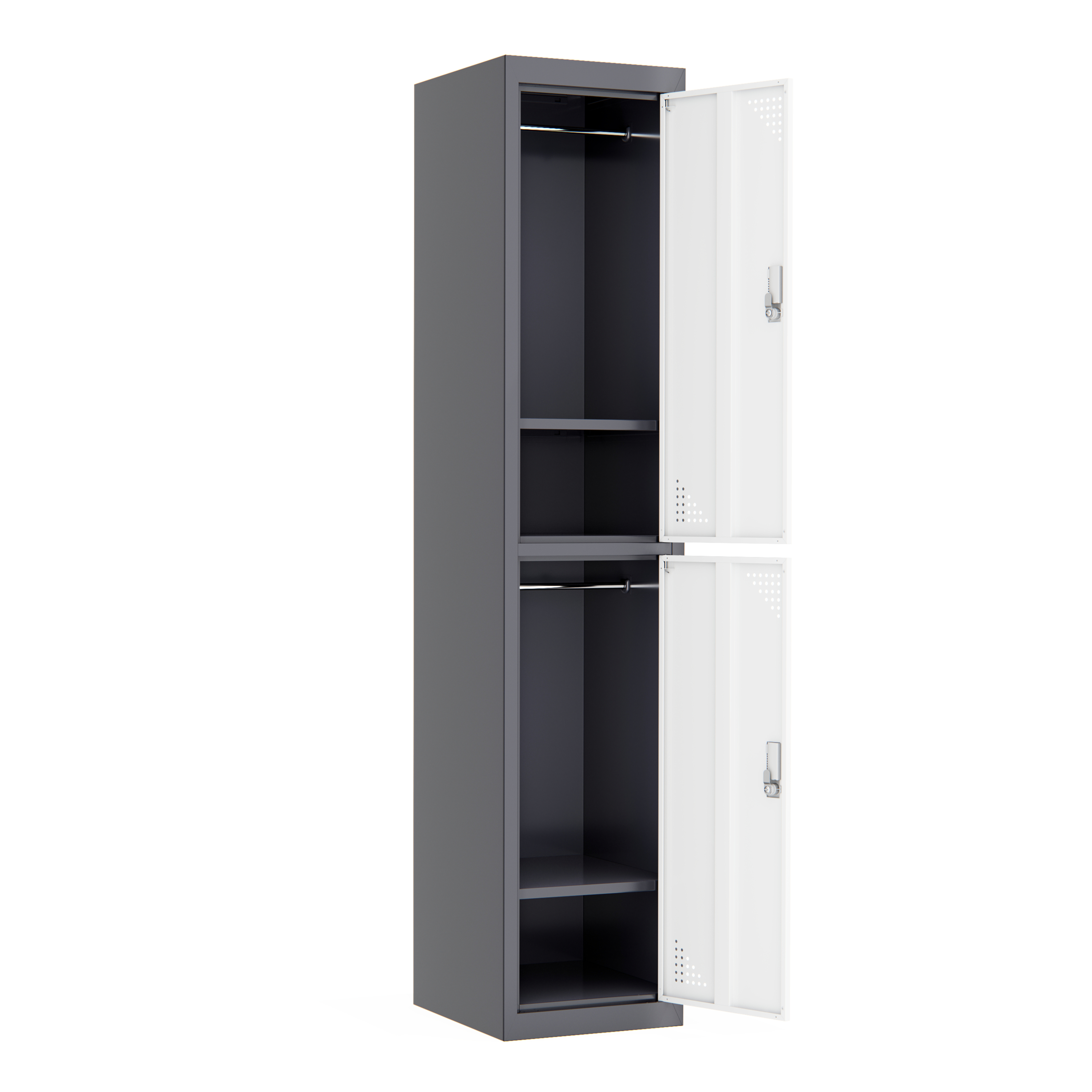 Garderobe Spind 2 Türen 38 x 185 cm anthrazit