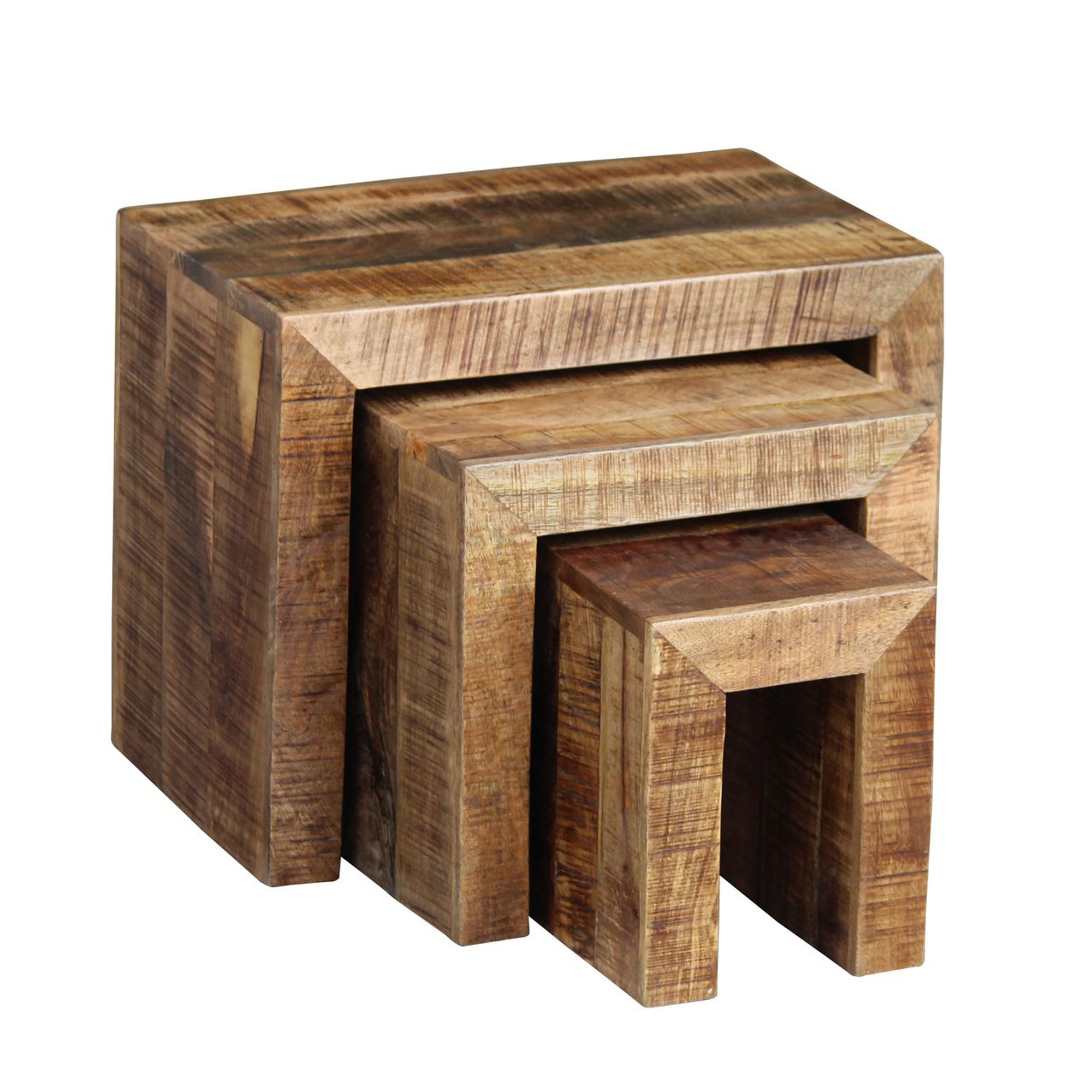 Beistelltisch Holz Vintage NATHAN 3-teilig