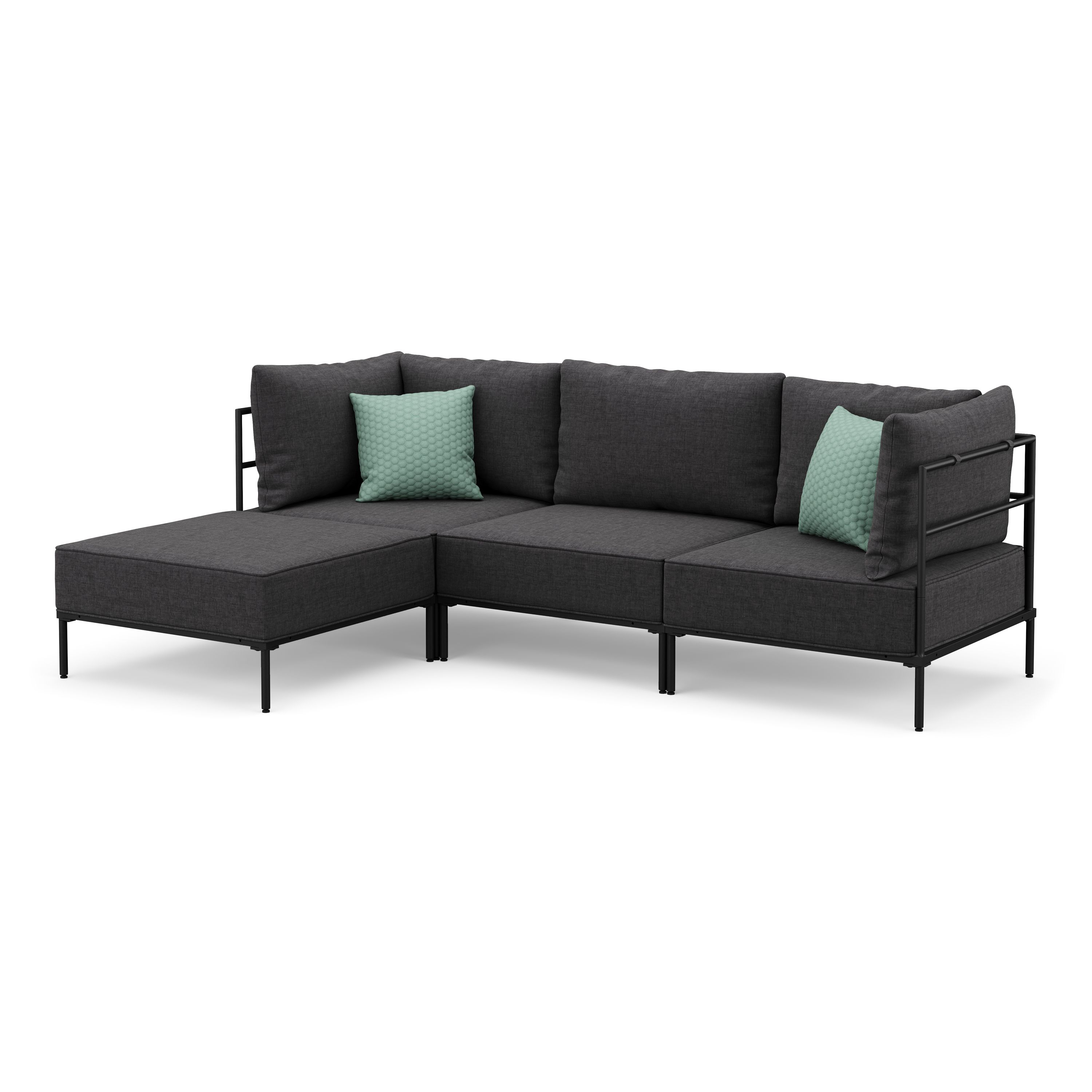 Corner sofa ETHAN 3-seater anthracite
