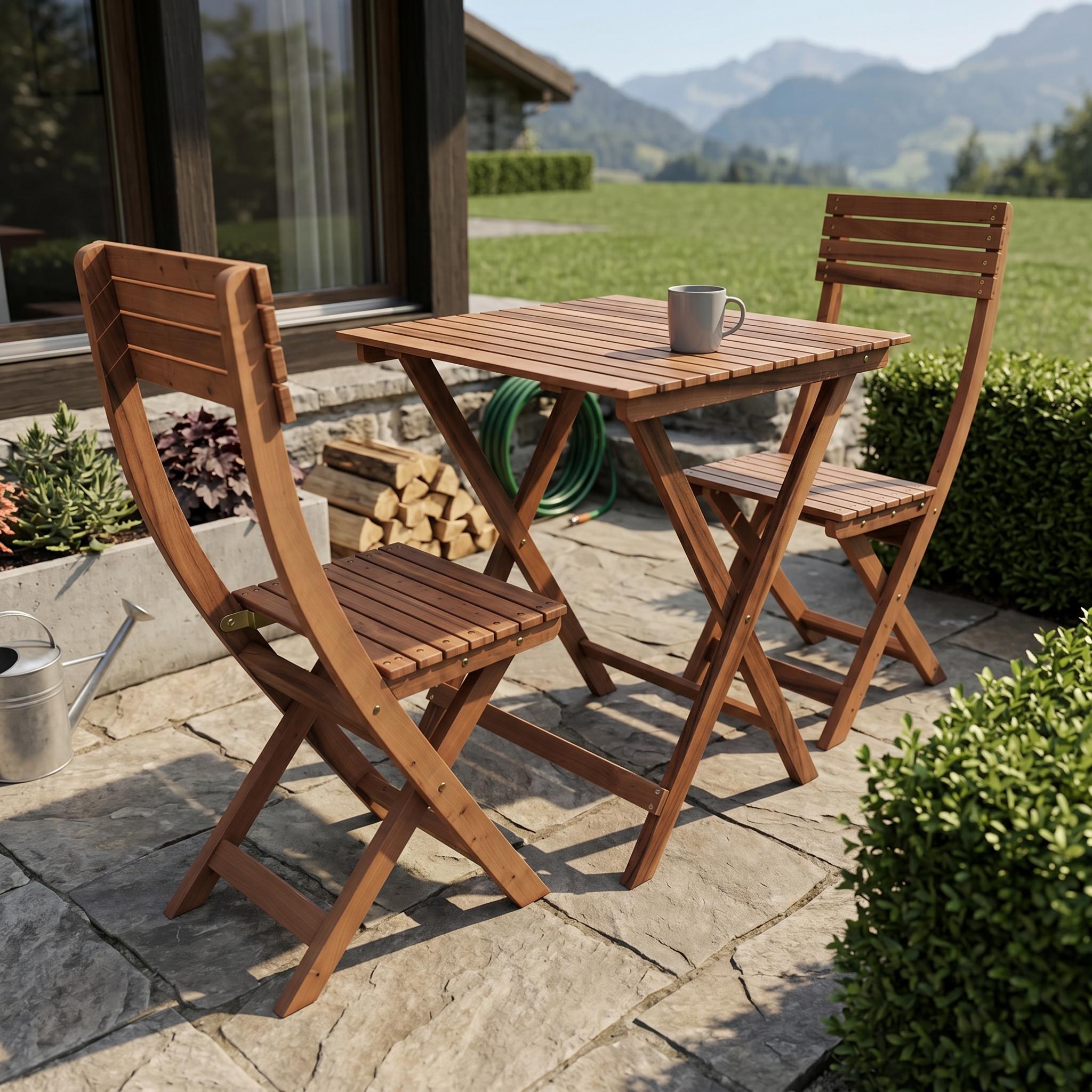 Gartenmöbel Set Holz ATLANTA 3-teilig
