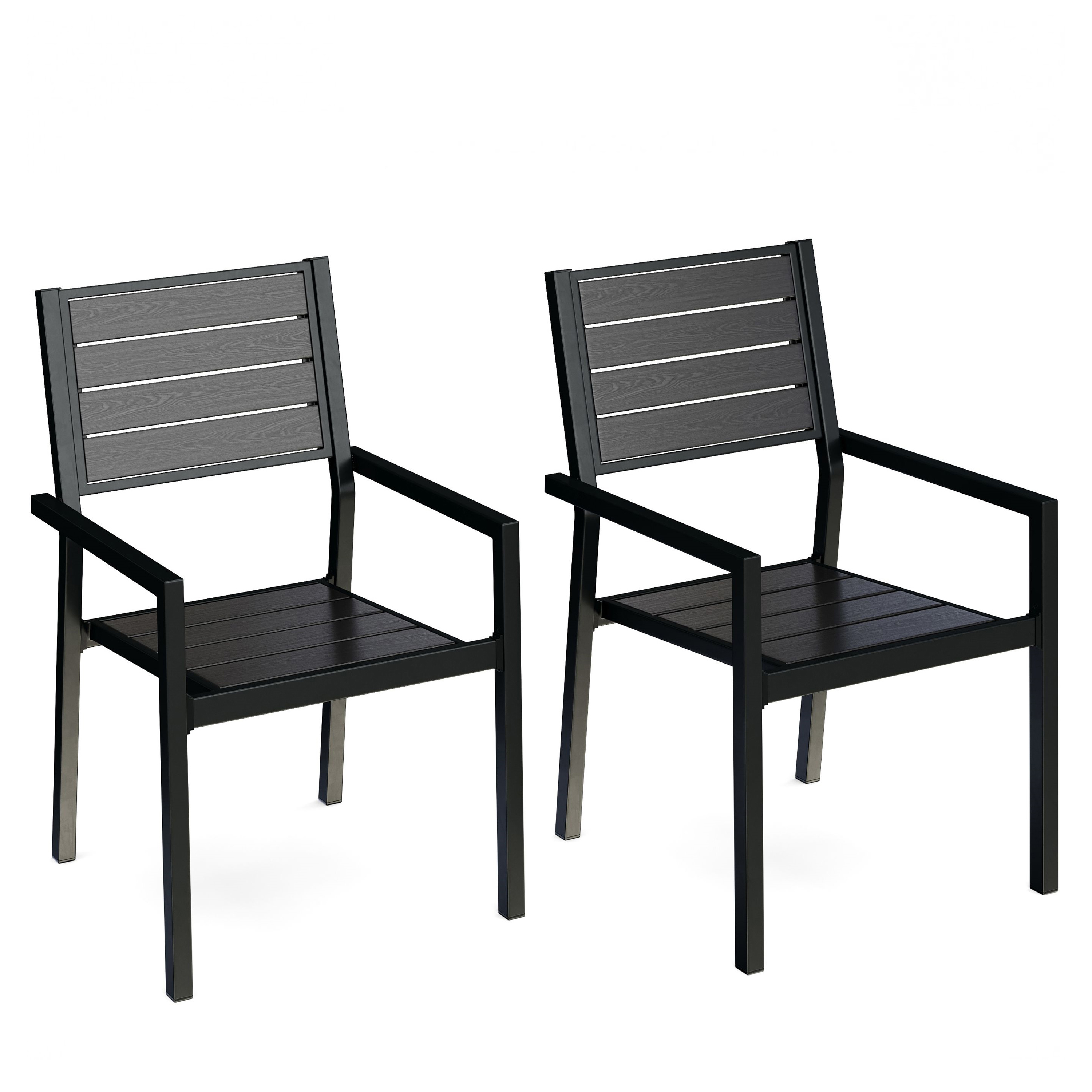 Gartenstuhl PELO 2er Set schwarz