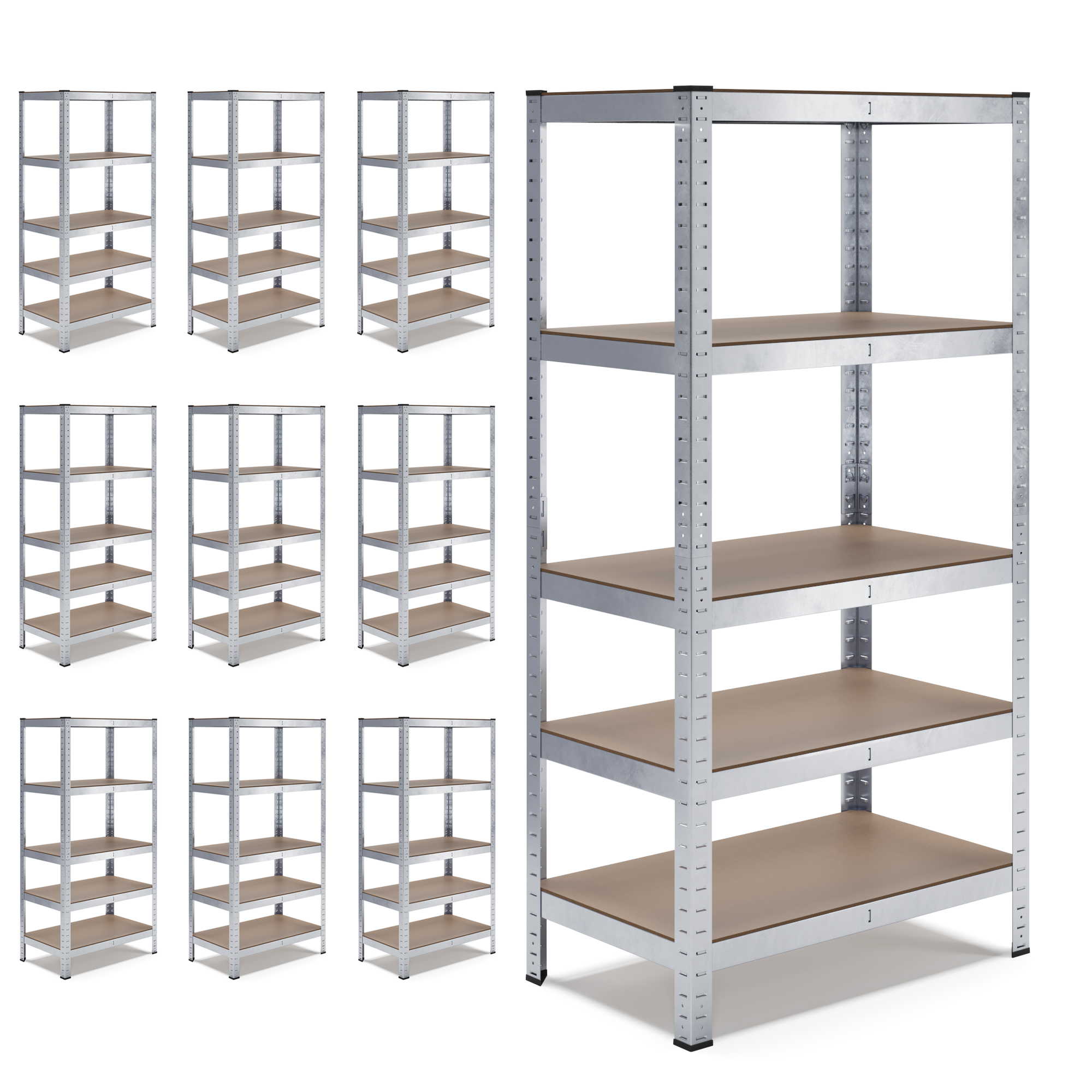 Steckregal 90 x 30 x 180 cm 10er Set