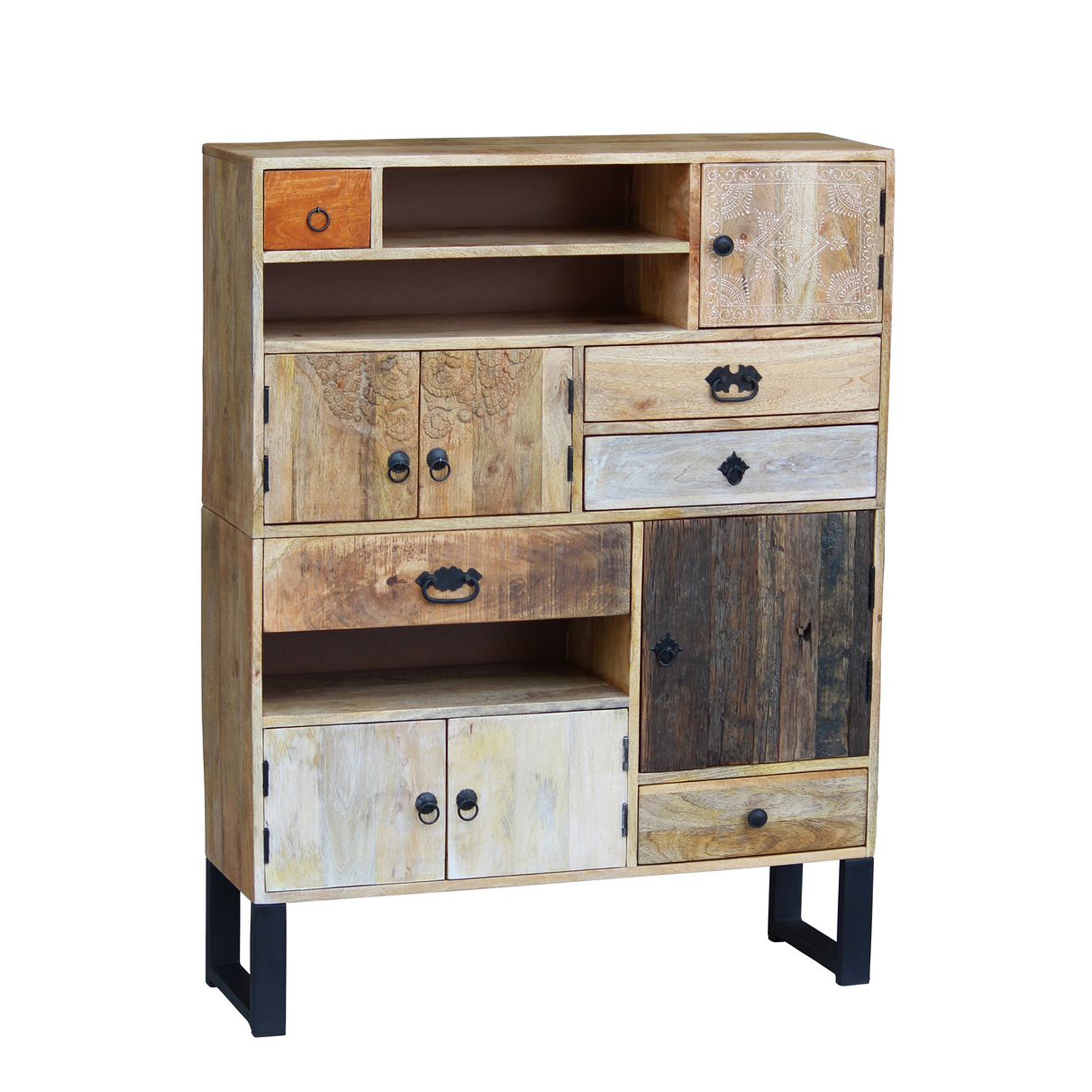 Kommode Holz Vintage REMI 100 x 130 cm