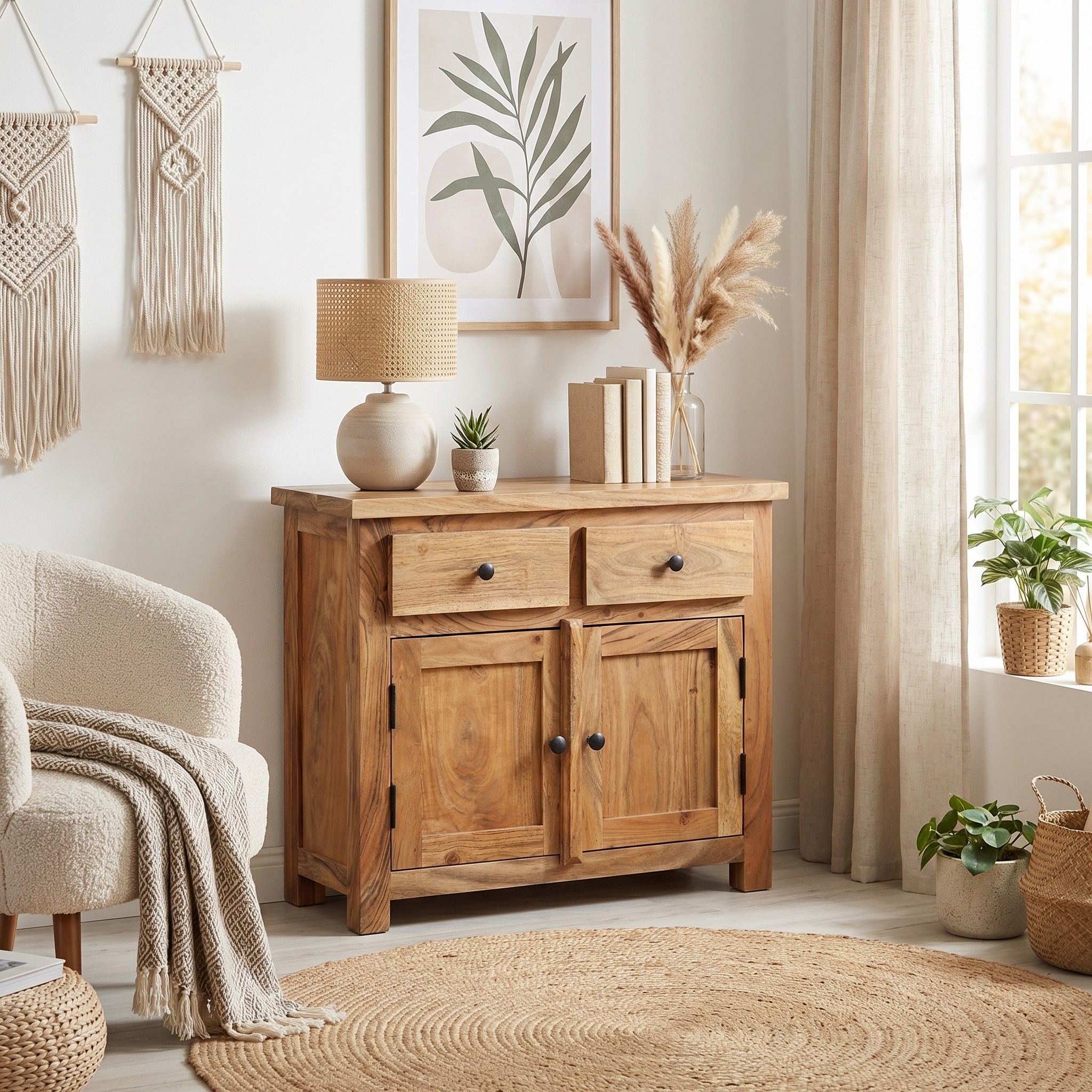 Kommode Holz Vintage PEDRO 75 x 65 cm