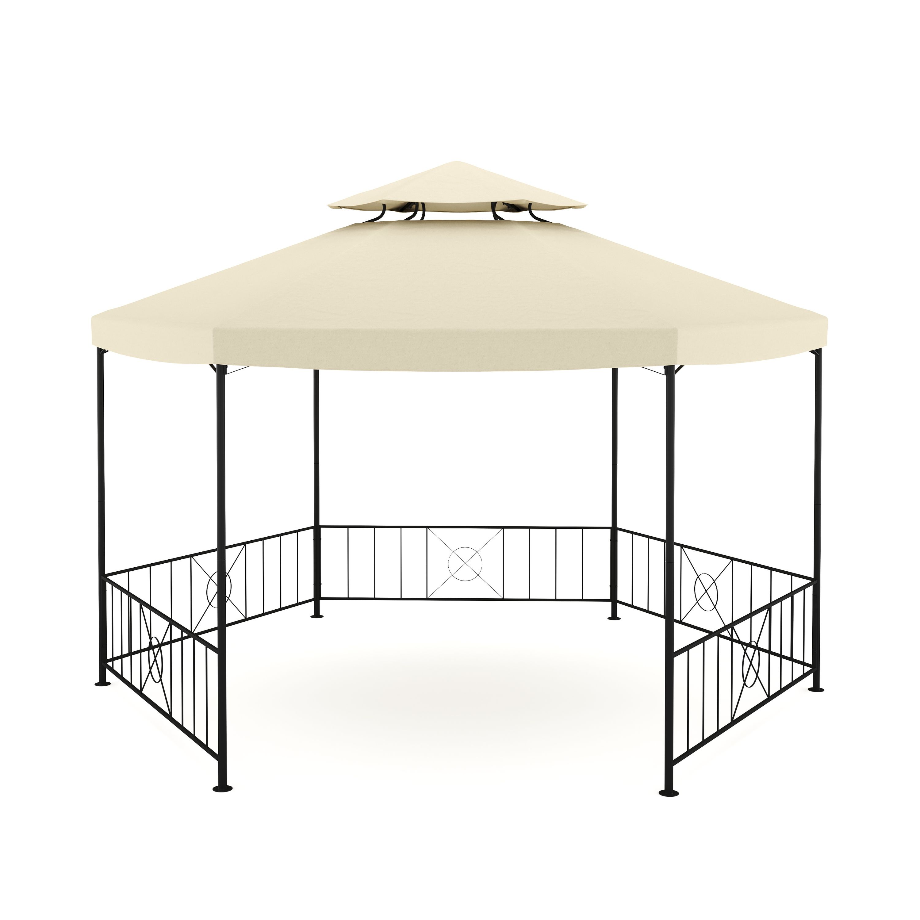 Gazebo ROSARIA 6-eckig 4 m beige