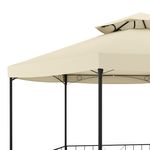 Gazebo ROSARIA 6-eckig 4 m beige Nahaufnahme Dach