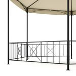 Gazebo ROSARIA 6-eckig 4 m beige Nahaufnahmen Stahlrahmen