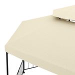 Gazebo ROSARIA 6-eckig 4 m beige Nahaufnahme Material