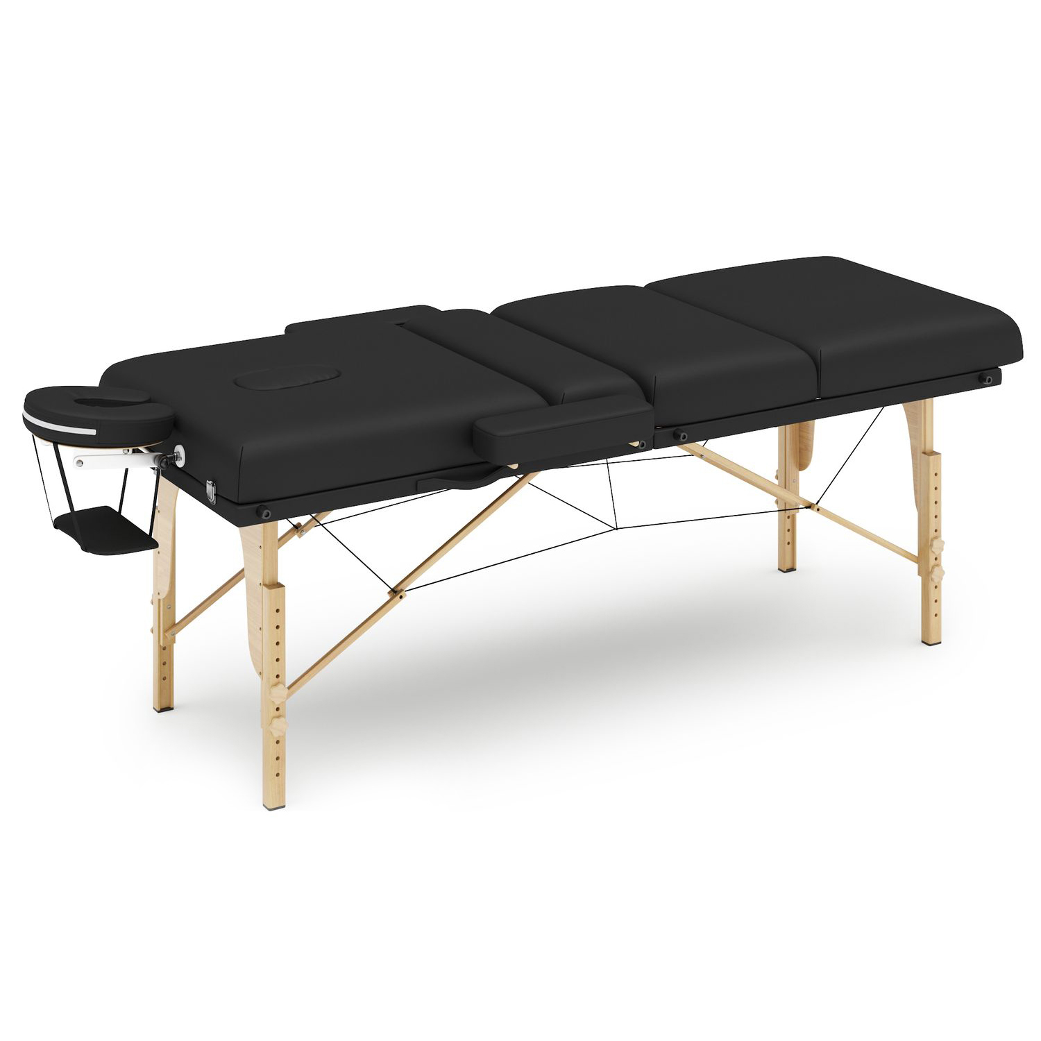 Massageliege 4-Zonen schwarz