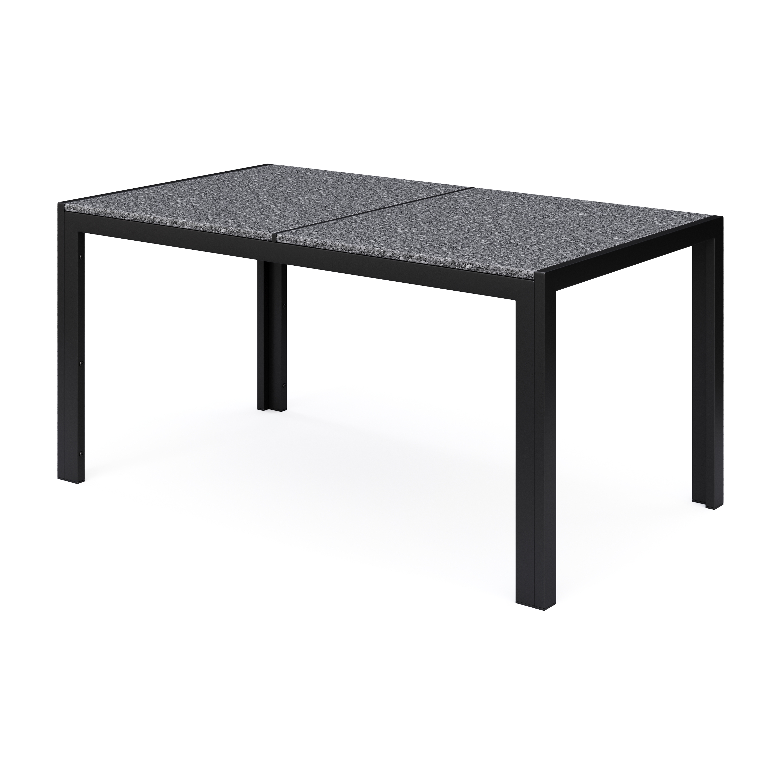 Granittisch 140 x 80 x 75 cm schwarz