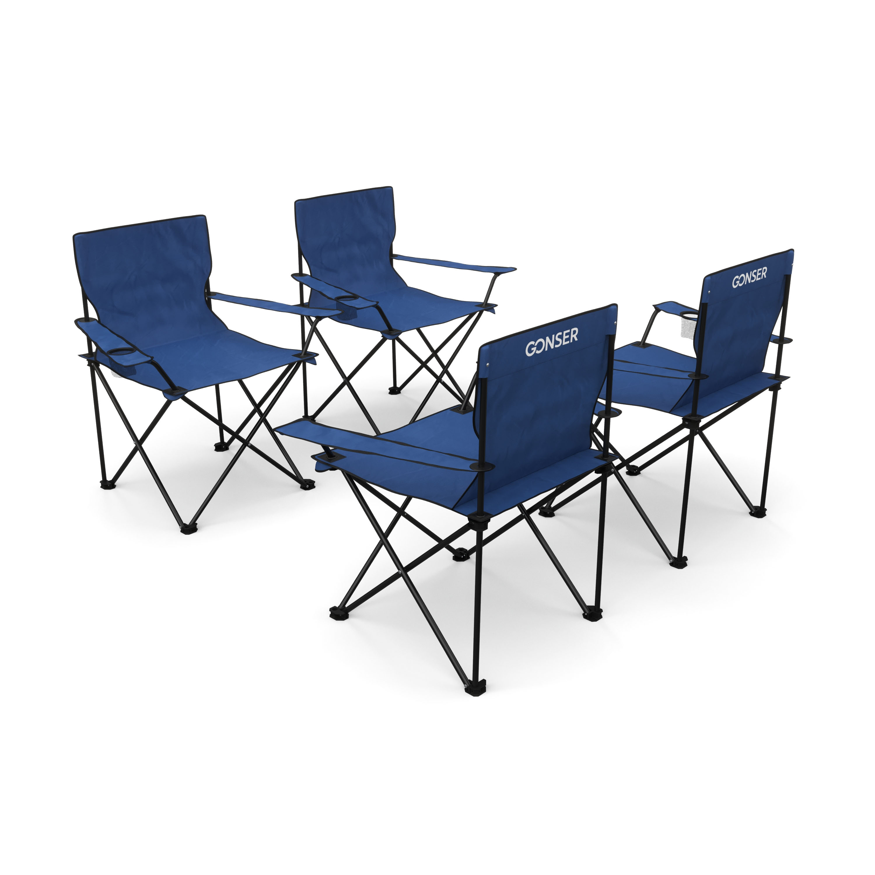 Camping chair set 4 pcs navy | Online Shop Gonser - Sicher