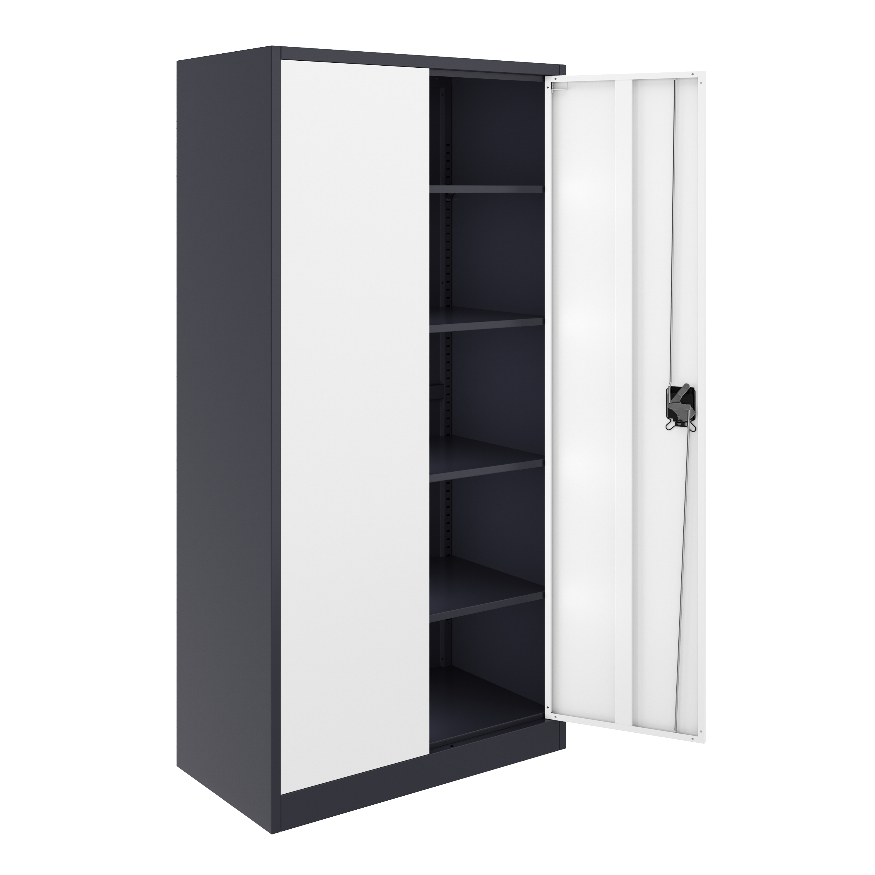 Aktenschrank mit 5 Böden 90 x 180 cm weiss/anthrazit