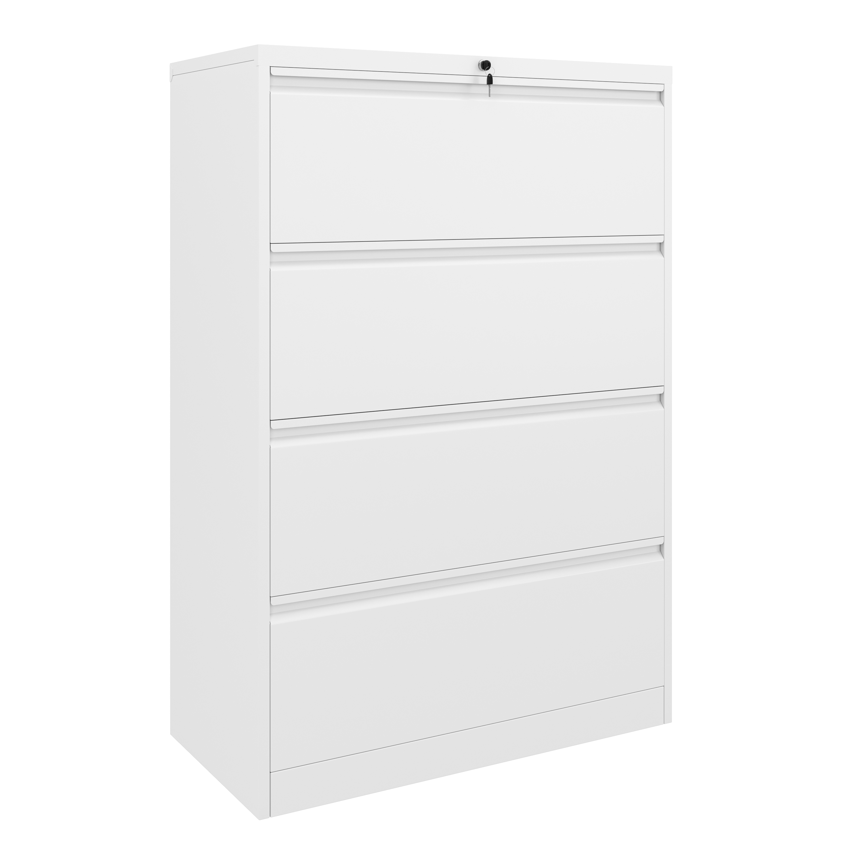 Aktenschrank mit 4 Schubladen 90 x 133 cm weiss