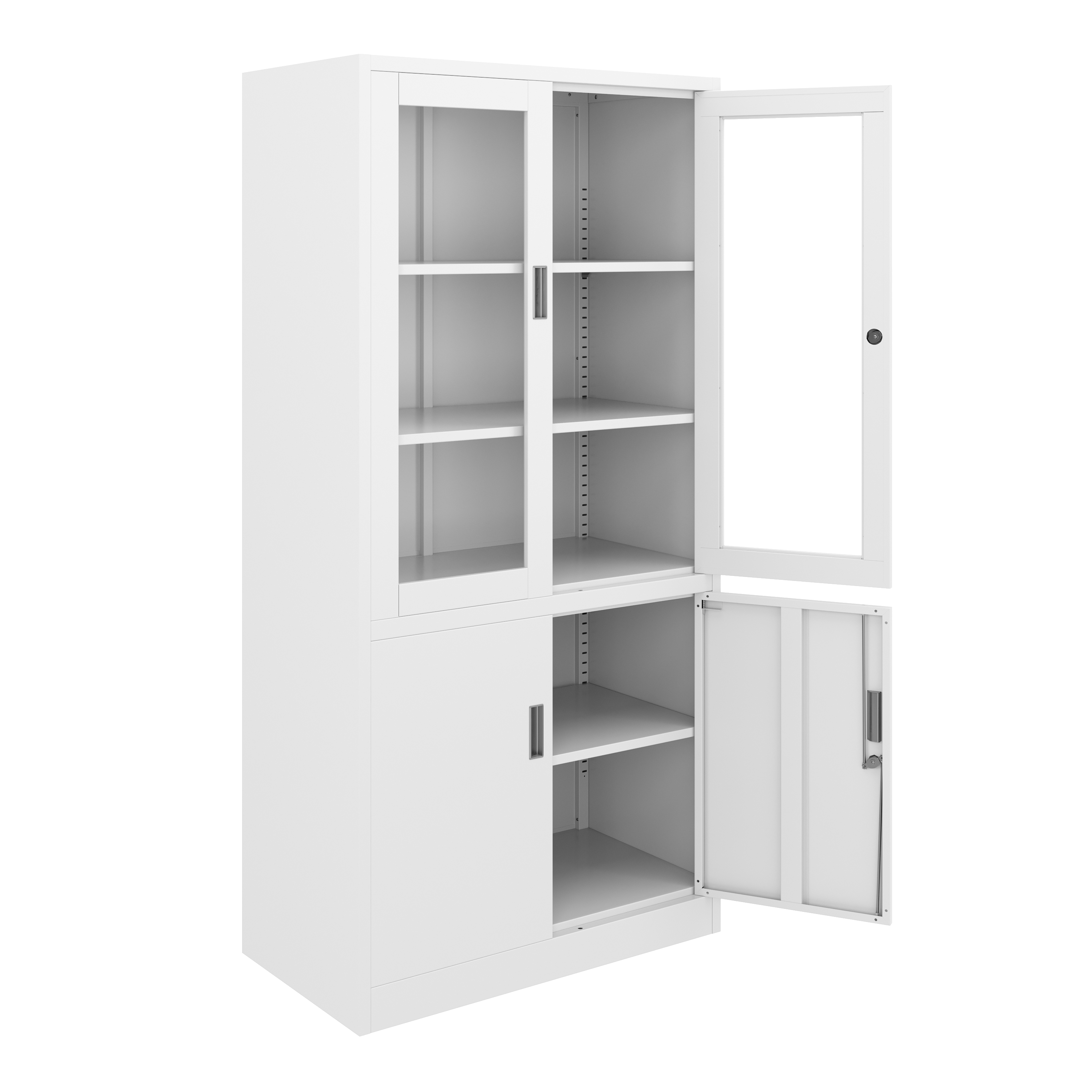 Aktenschrank mit Glastüren 90 x 185 cm weiss