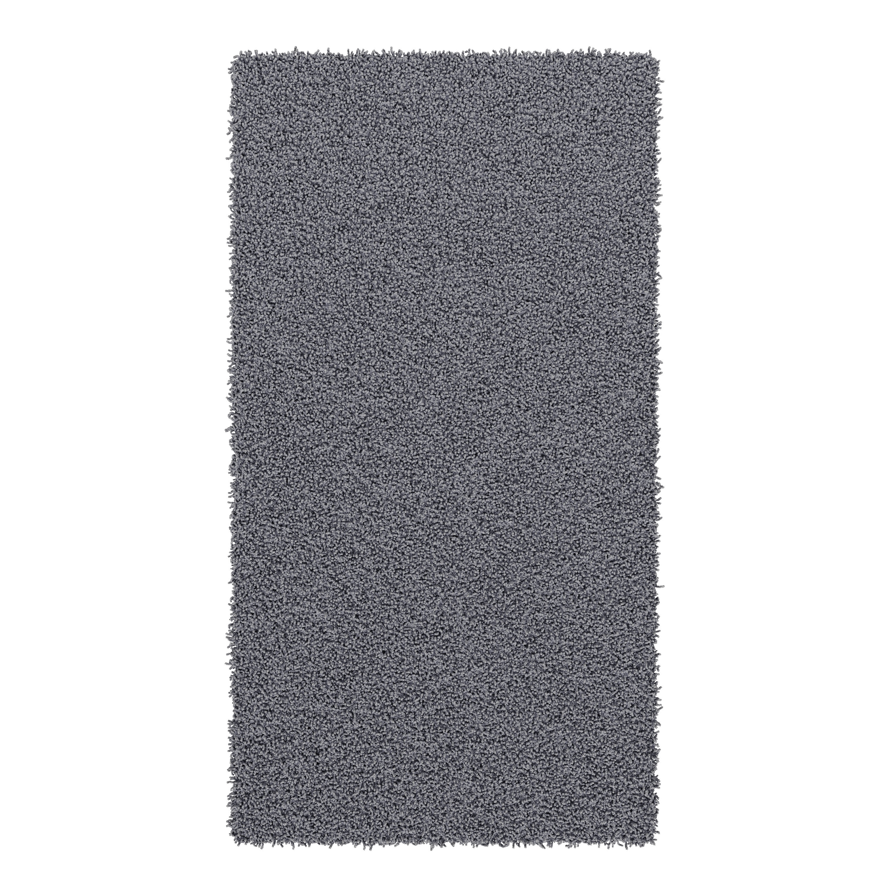 Hochflor Teppich 60 x 110 cm grau