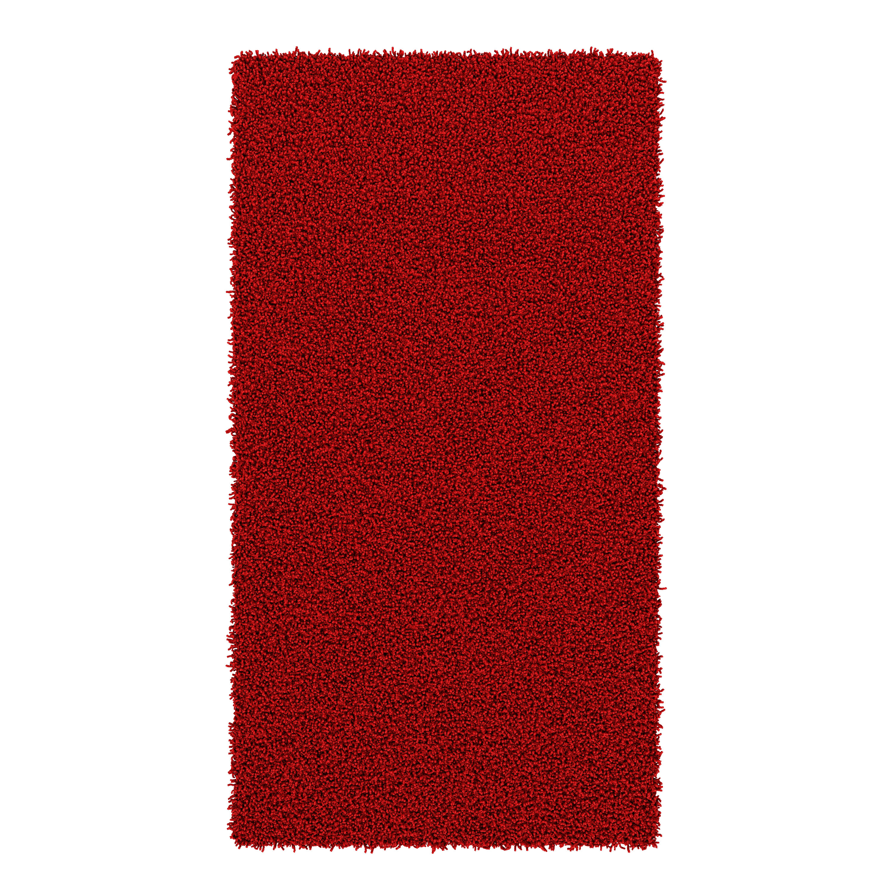 Hochflor Teppich 60 x 110 cm rot
