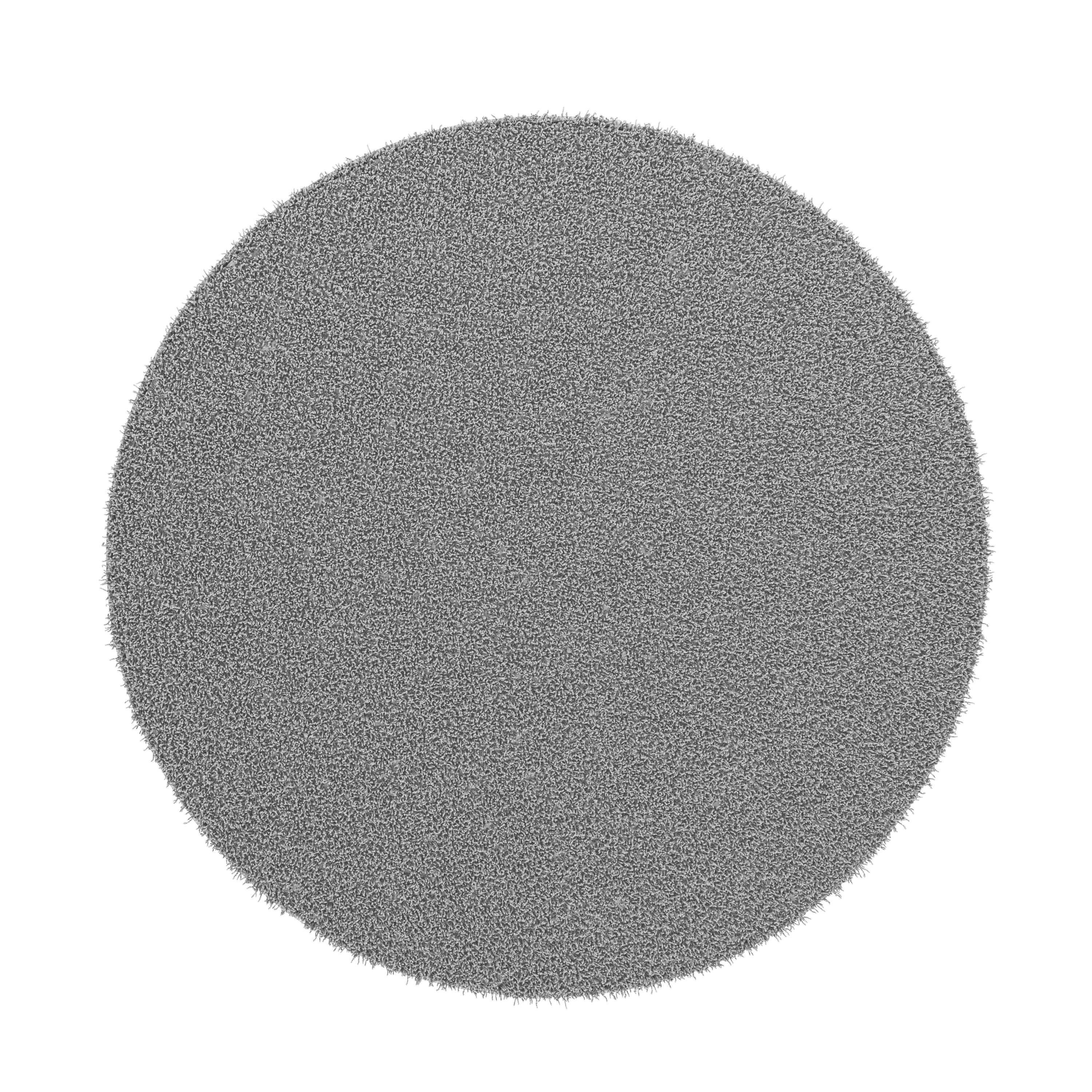Hochflor Teppich rund 120 cm grau