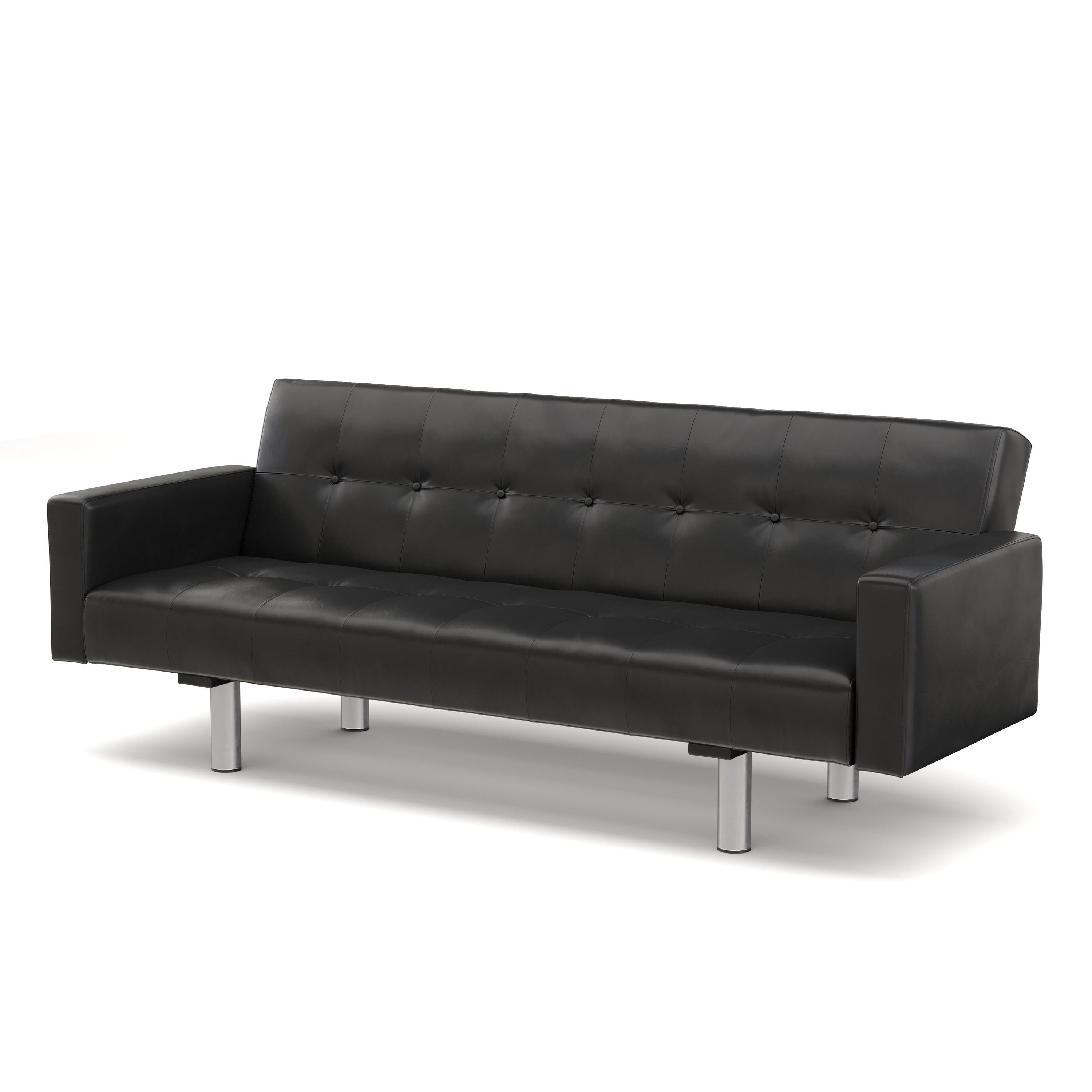 Schlafsofa Leder YALE schwarz