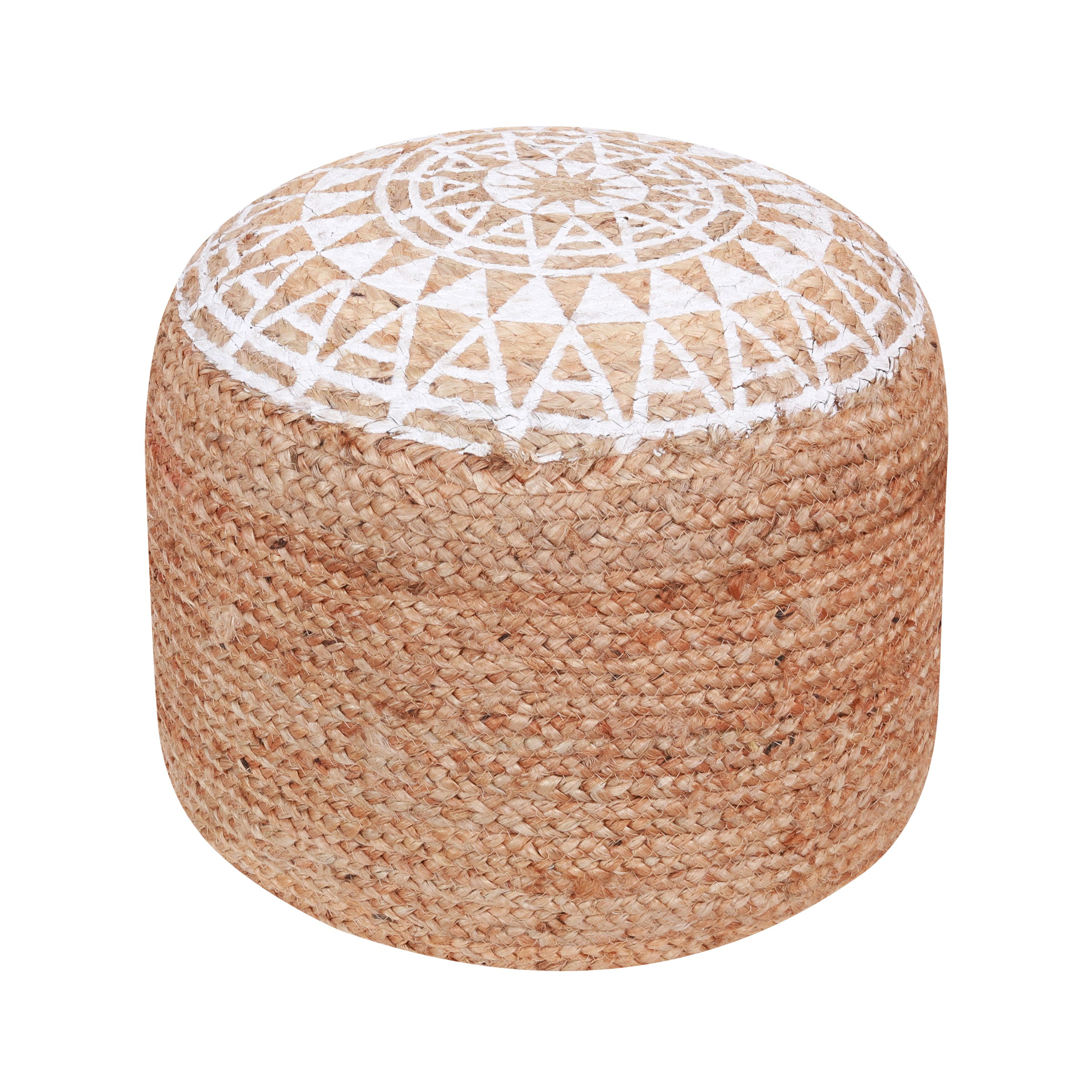 Pouf NETANJA weiss/natural