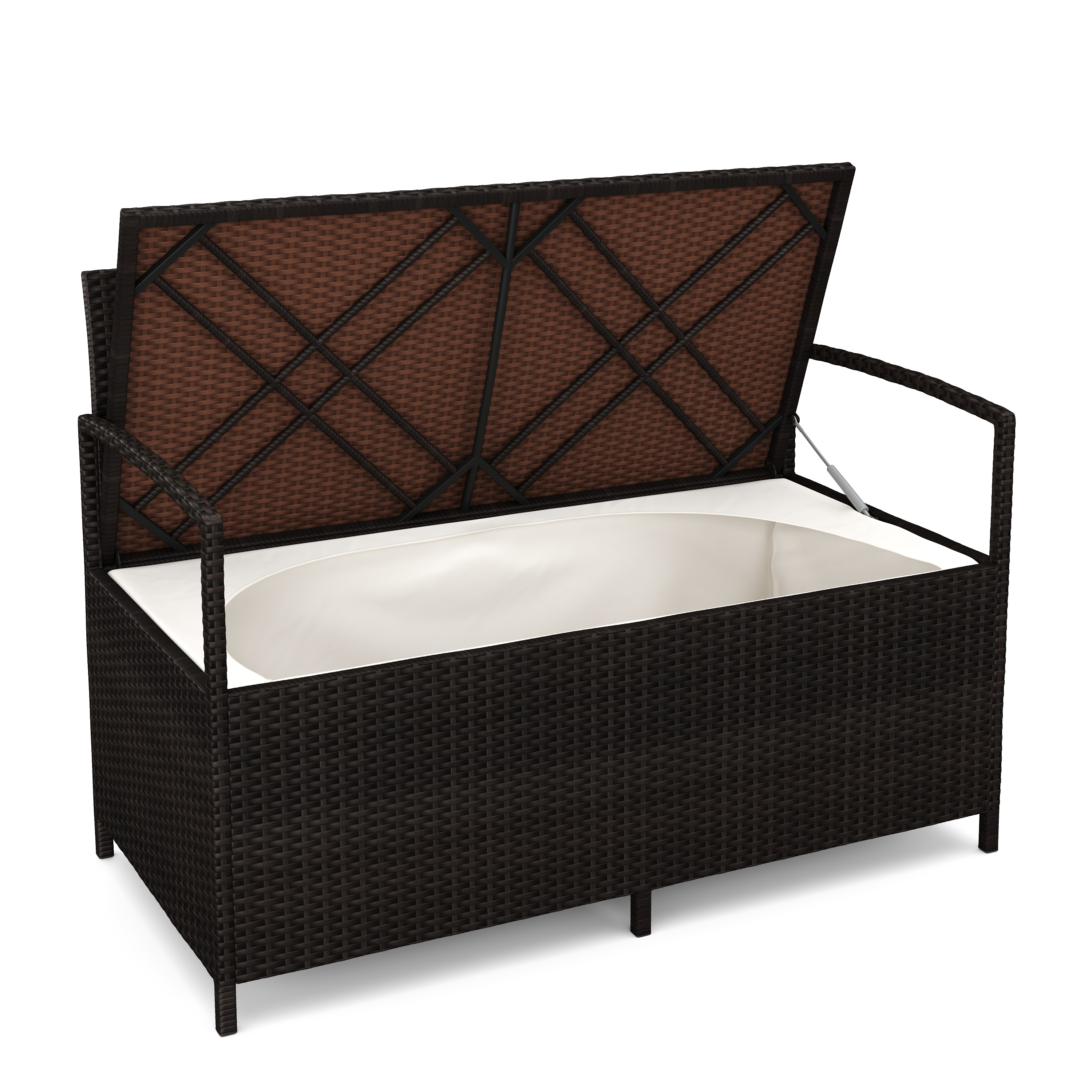 Truhenbank Rattan SUNNY 118 cm braun
