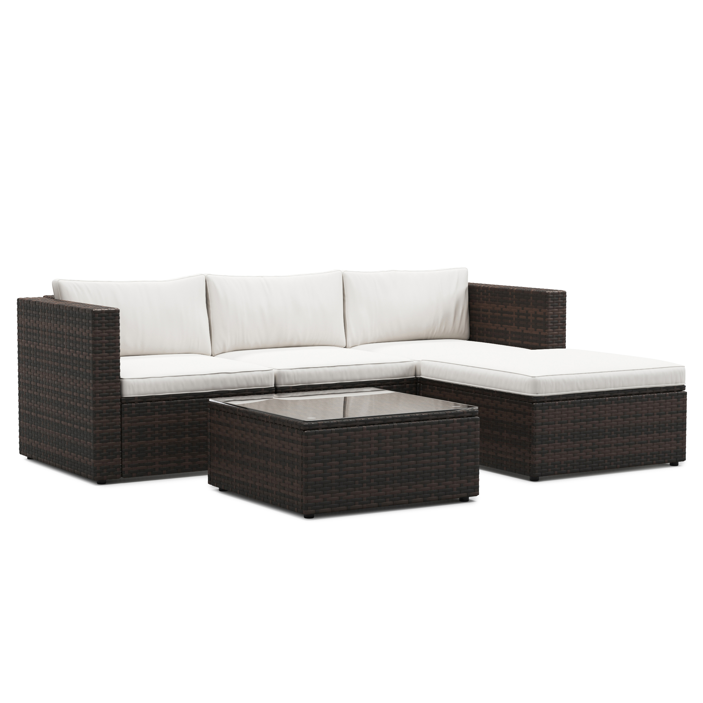 Rattanlounge MALIBU braun/beige