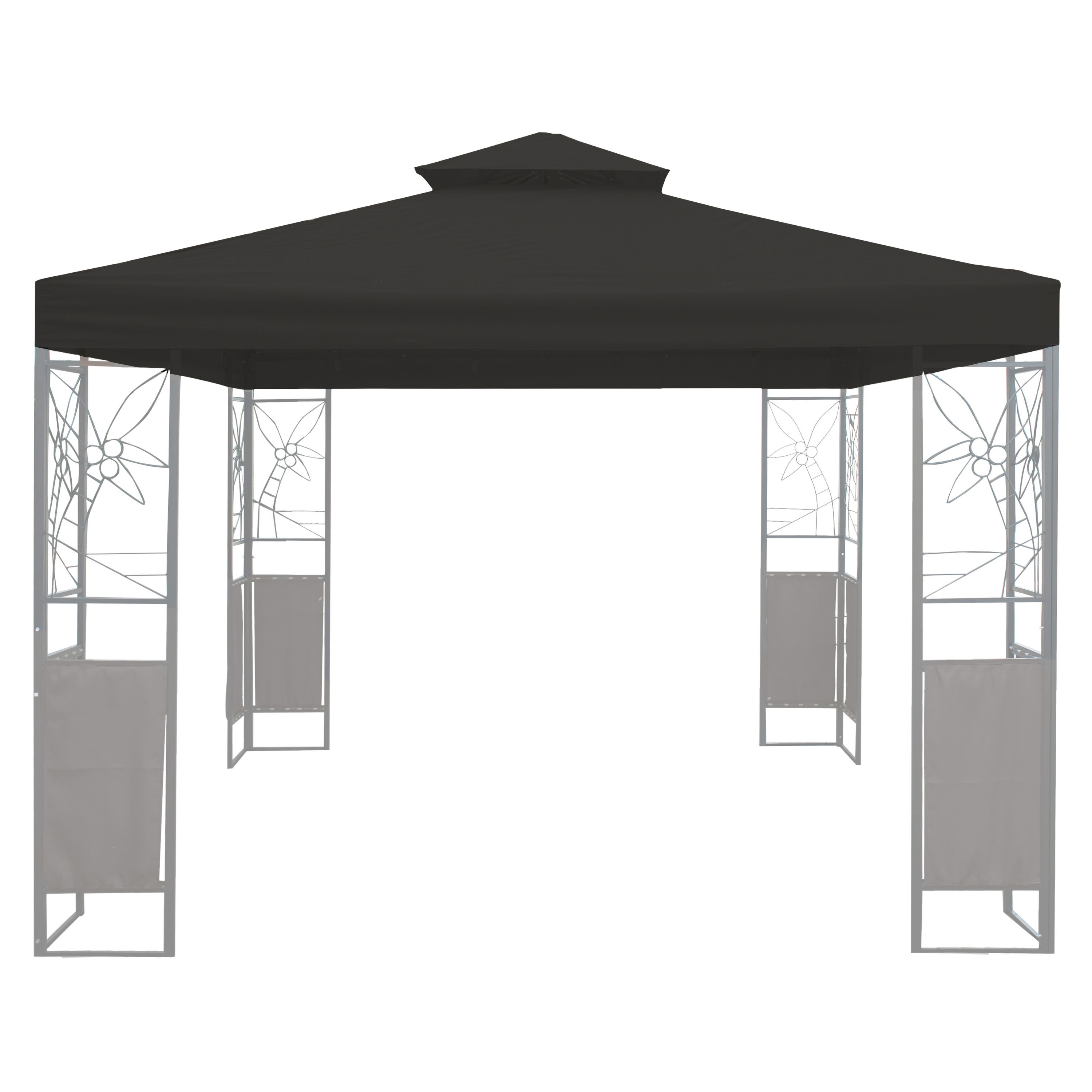 Dach Gartenpavillon HOWEA 3 x 3 m anthrazit